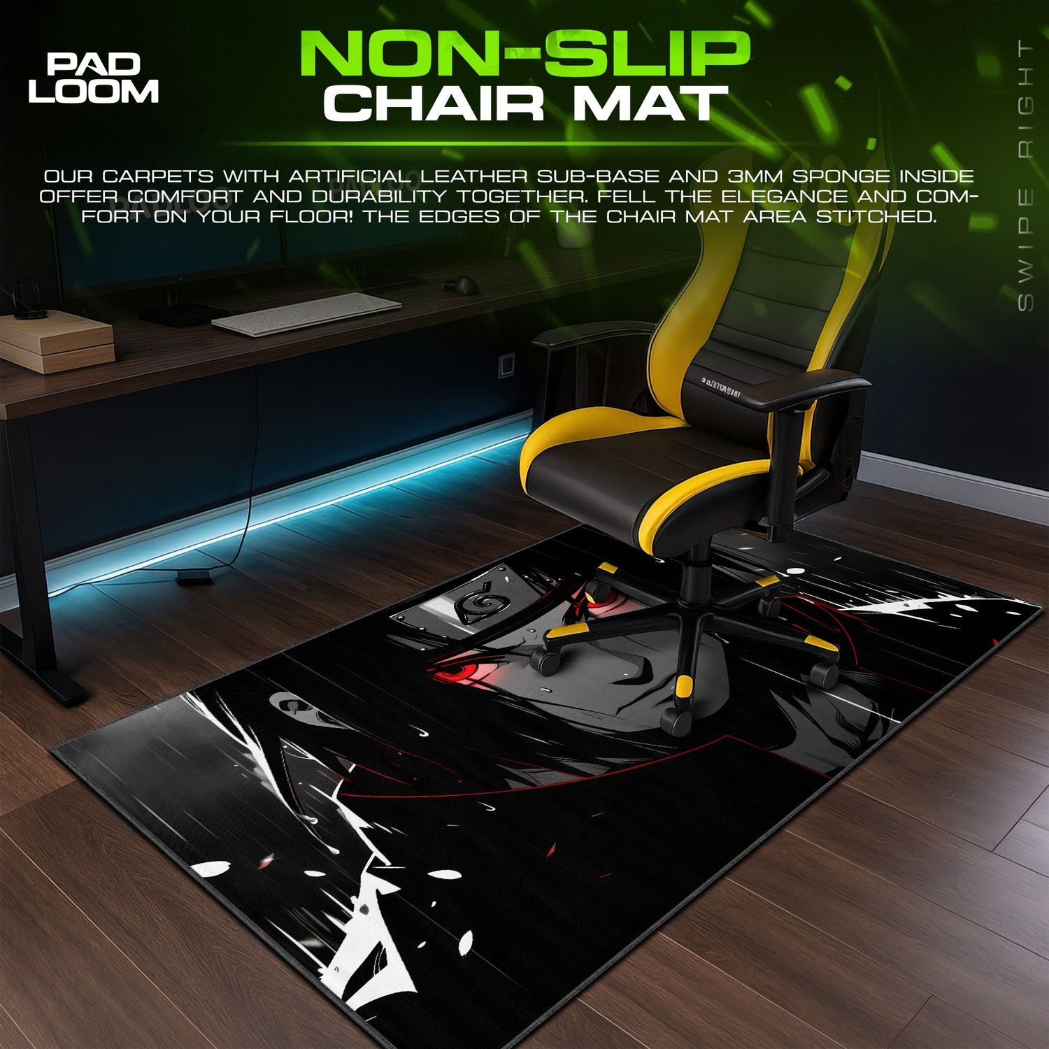 Naruto Itachi Uchiha Sharingan Mouse Pad, Anime Desk Mat Padloom