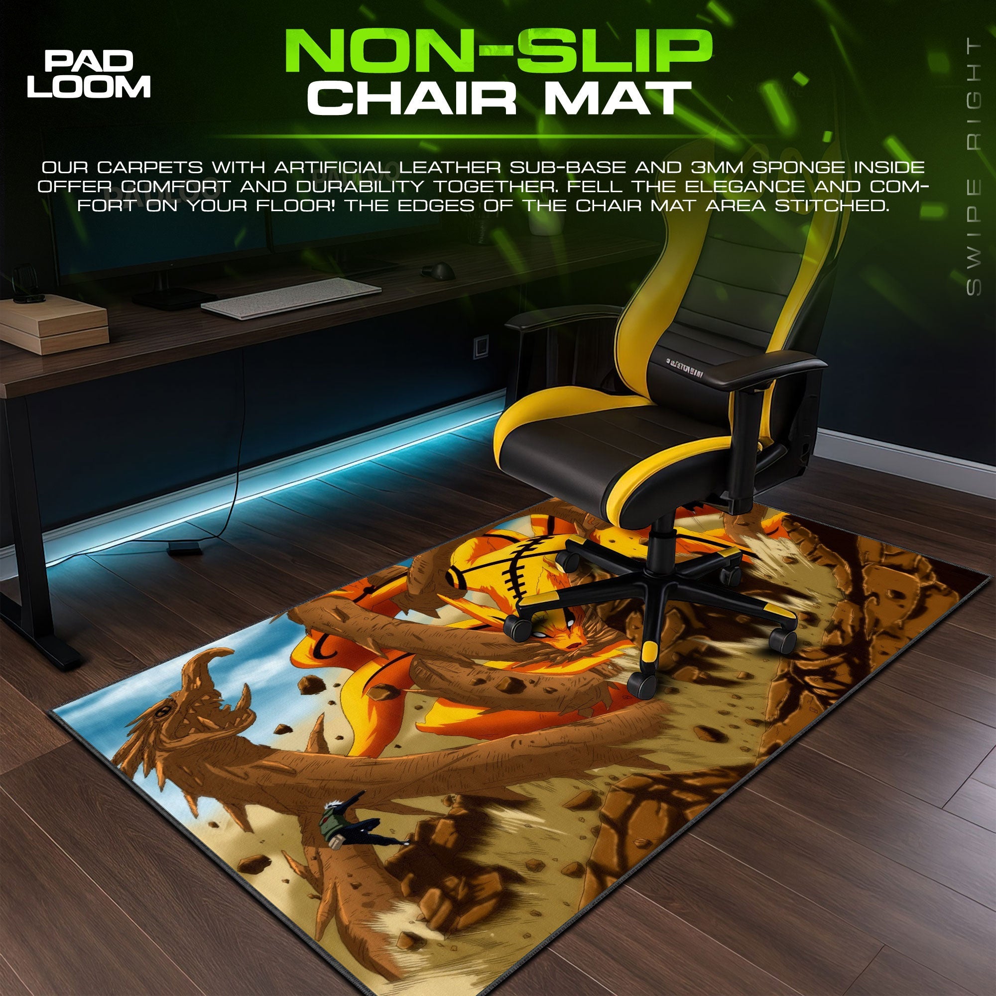 Naruto Kurama Clash Mouse Pad - Epic Anime Desk Mat Padloom