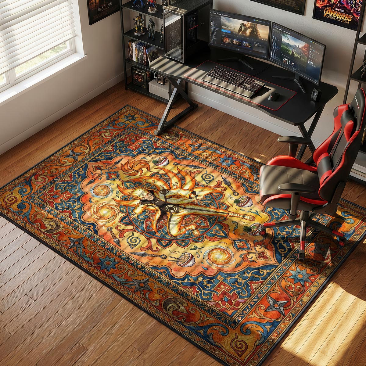 Naruto Kurama Mode Rug - Naruto Shippuden Chair Mat