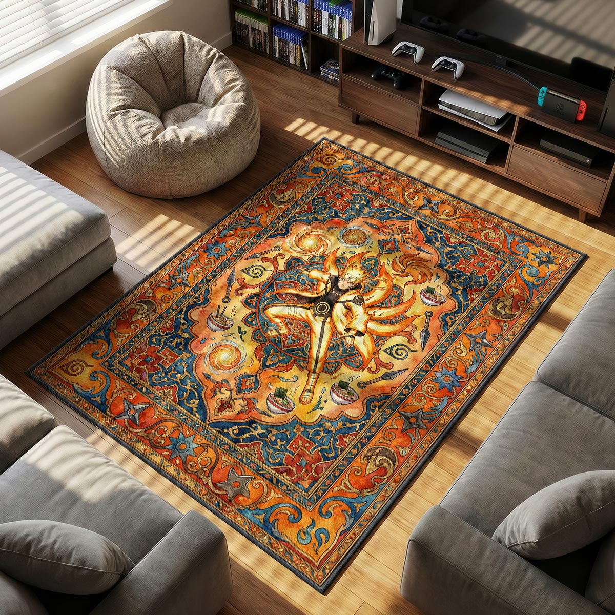 Naruto Kurama Mode Rug - Naruto Shippuden Chair Mat