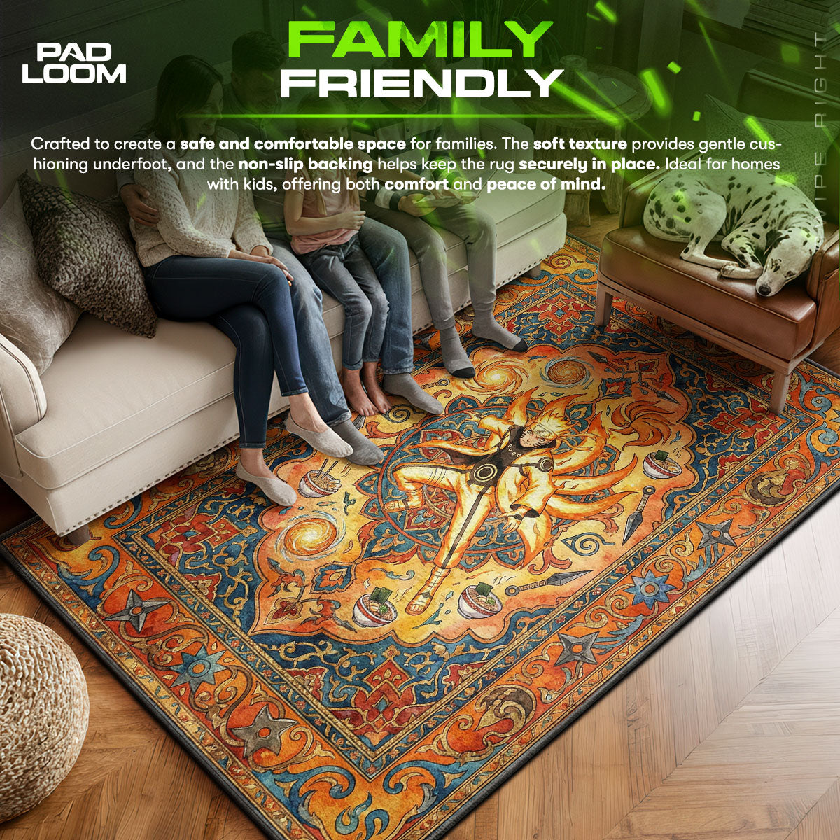 Naruto Kurama Mode Rug - Naruto Shippuden Chair Mat