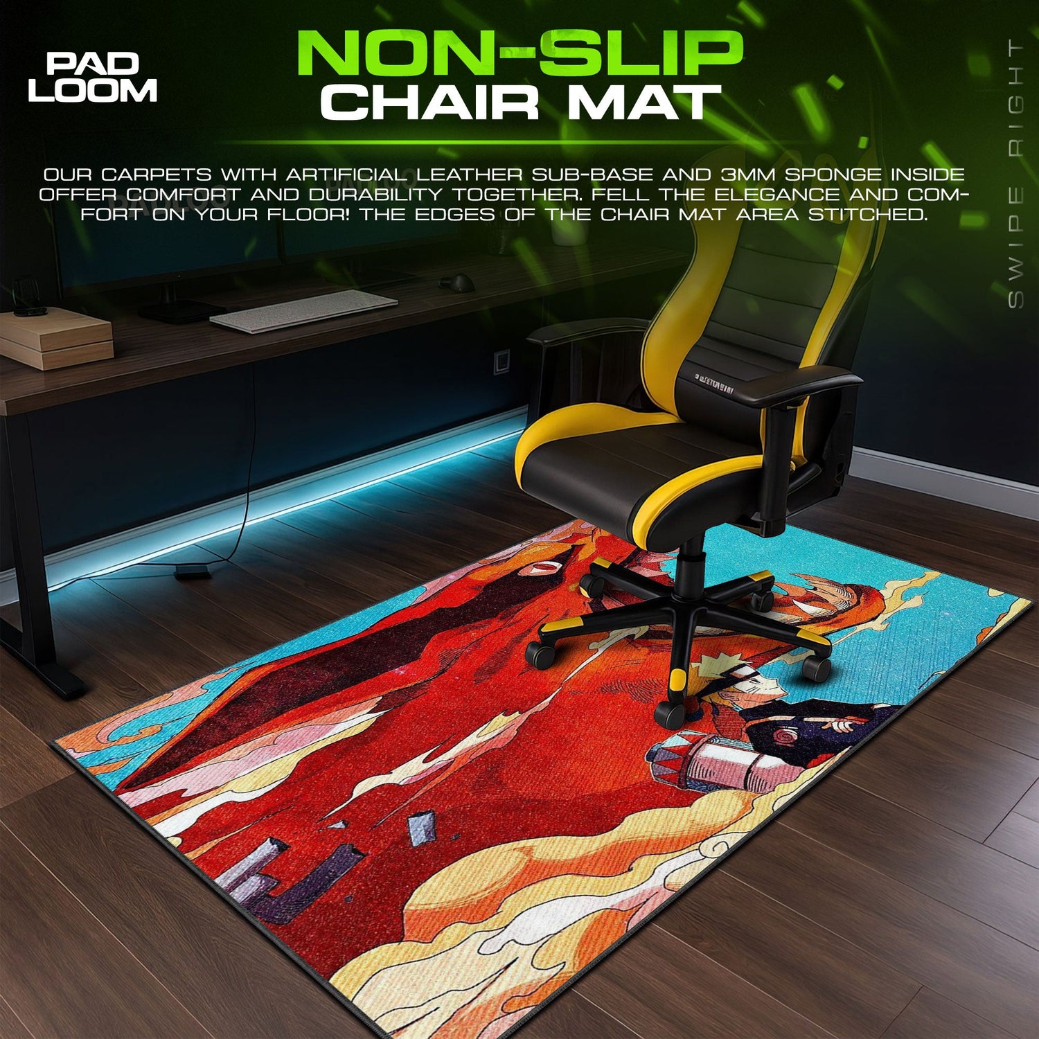 Naruto Kurama Mouse Pad - Nine Tails Fury Anime Desk Mat Padloom