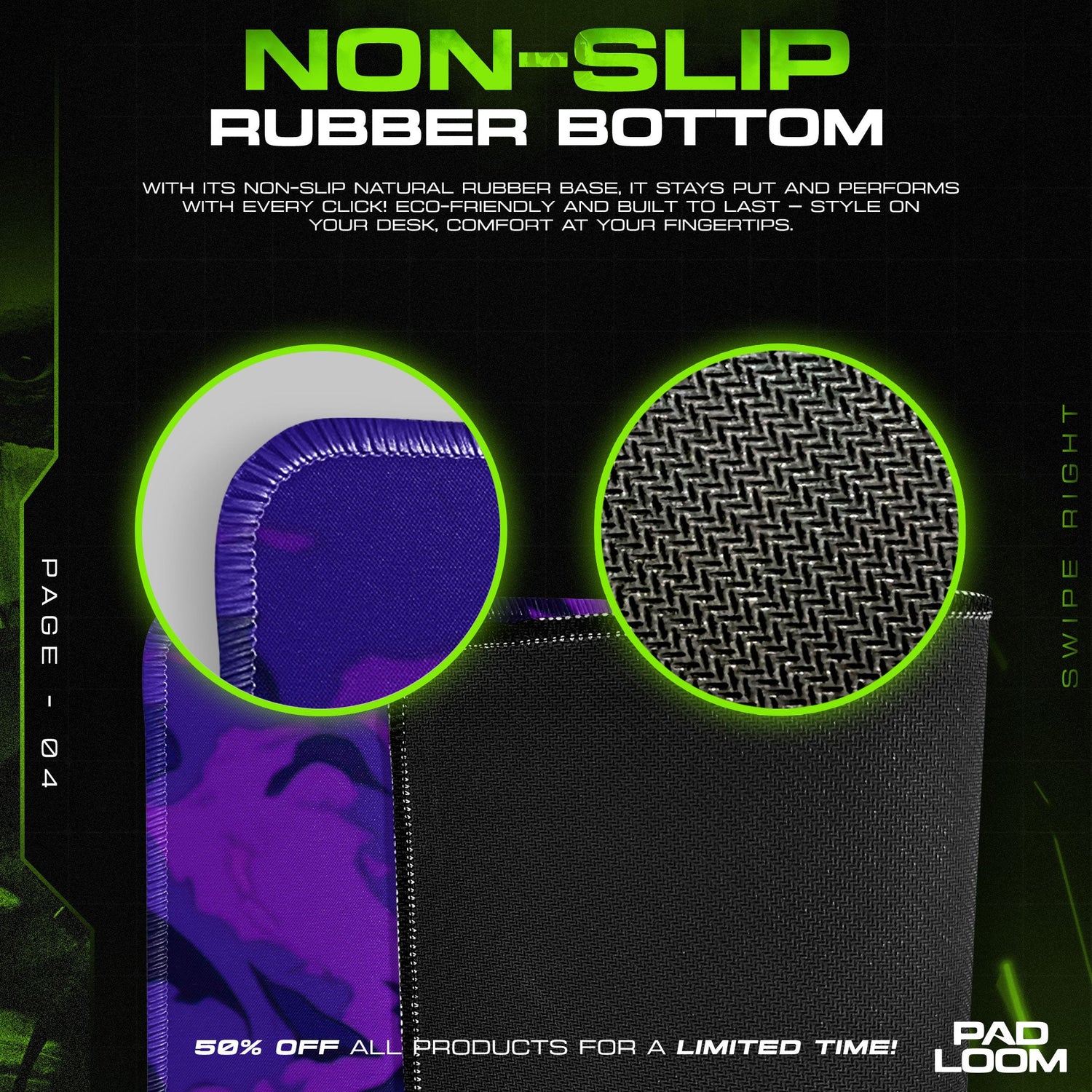 Naruto Mouse Pad, Kakashi Purple Aura Gaming Desk Mat Padloom