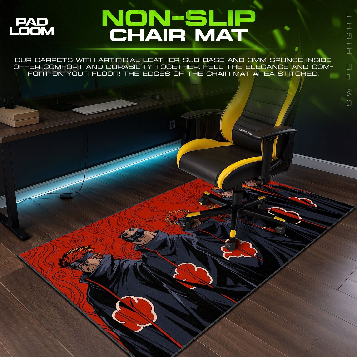 Naruto Pain Mouse Pad, Akatsuki Six Paths Anime Desk Mat Padloom