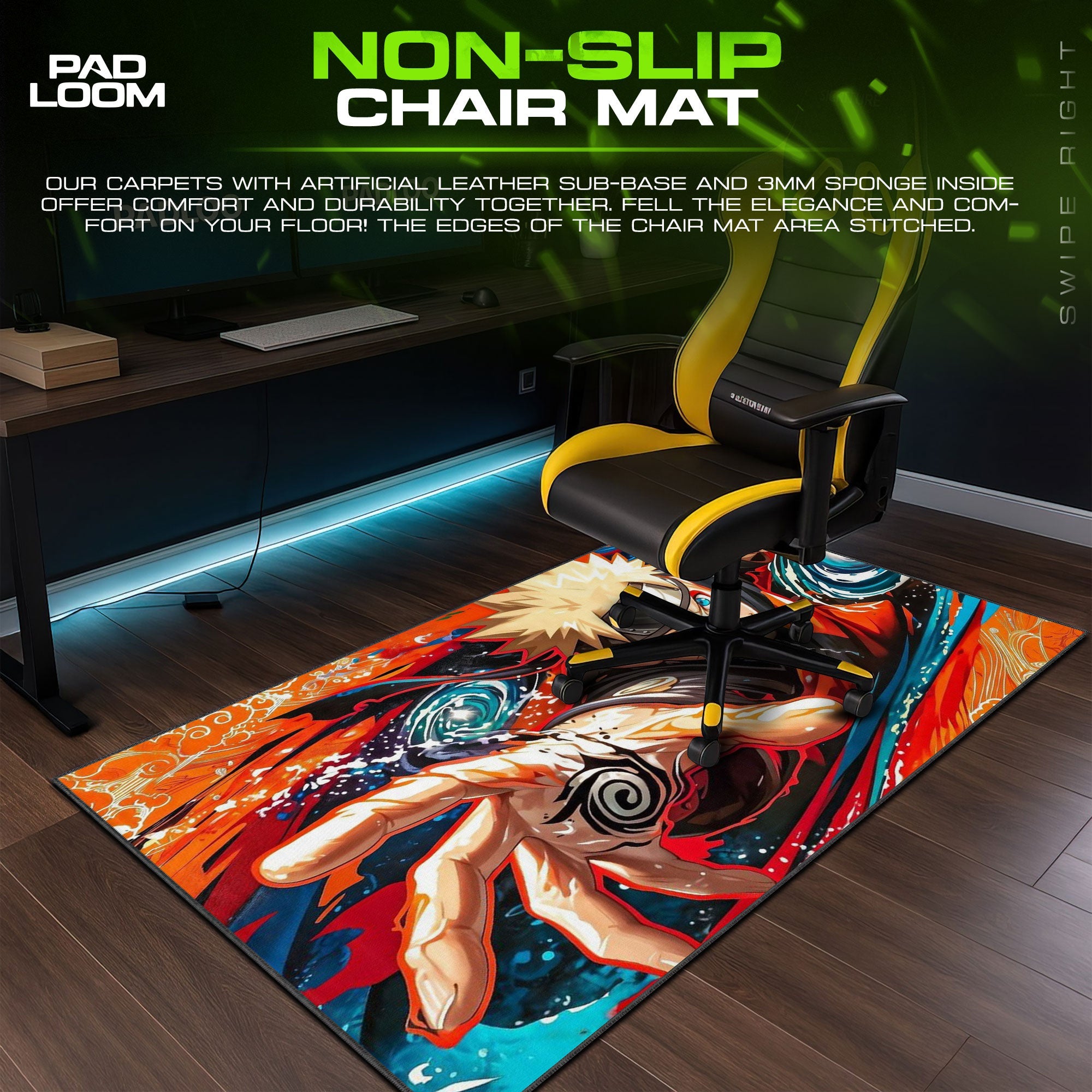 Naruto Rasengan Mouse Pad - Chakra Storm Anime Desk Mat Padloom