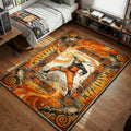 Naruto Uzumaki in Sage Mode holding a Rasengan surrounded by toad and Nine-Tails motifs in a traditional Japanese art style rug.