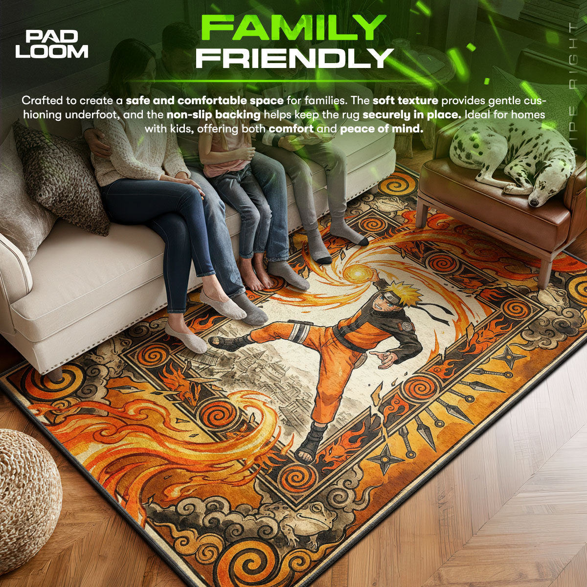 Naruto Uzumaki Sage Mode Rug - Naruto Shippuden Chair Mat
