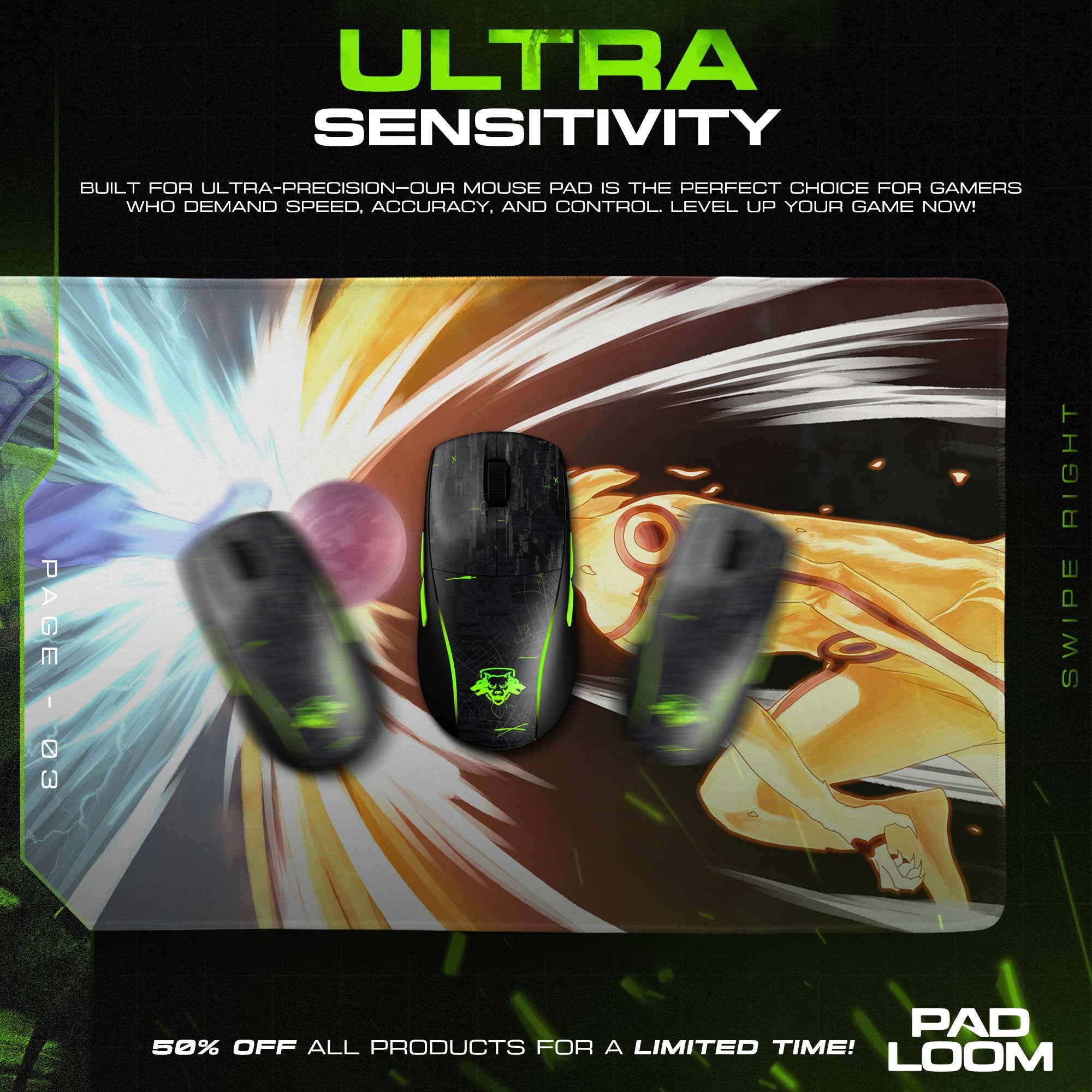 Naruto vs Sasuke Mouse Pad - Final Battle Anime Desk Mat Padloom