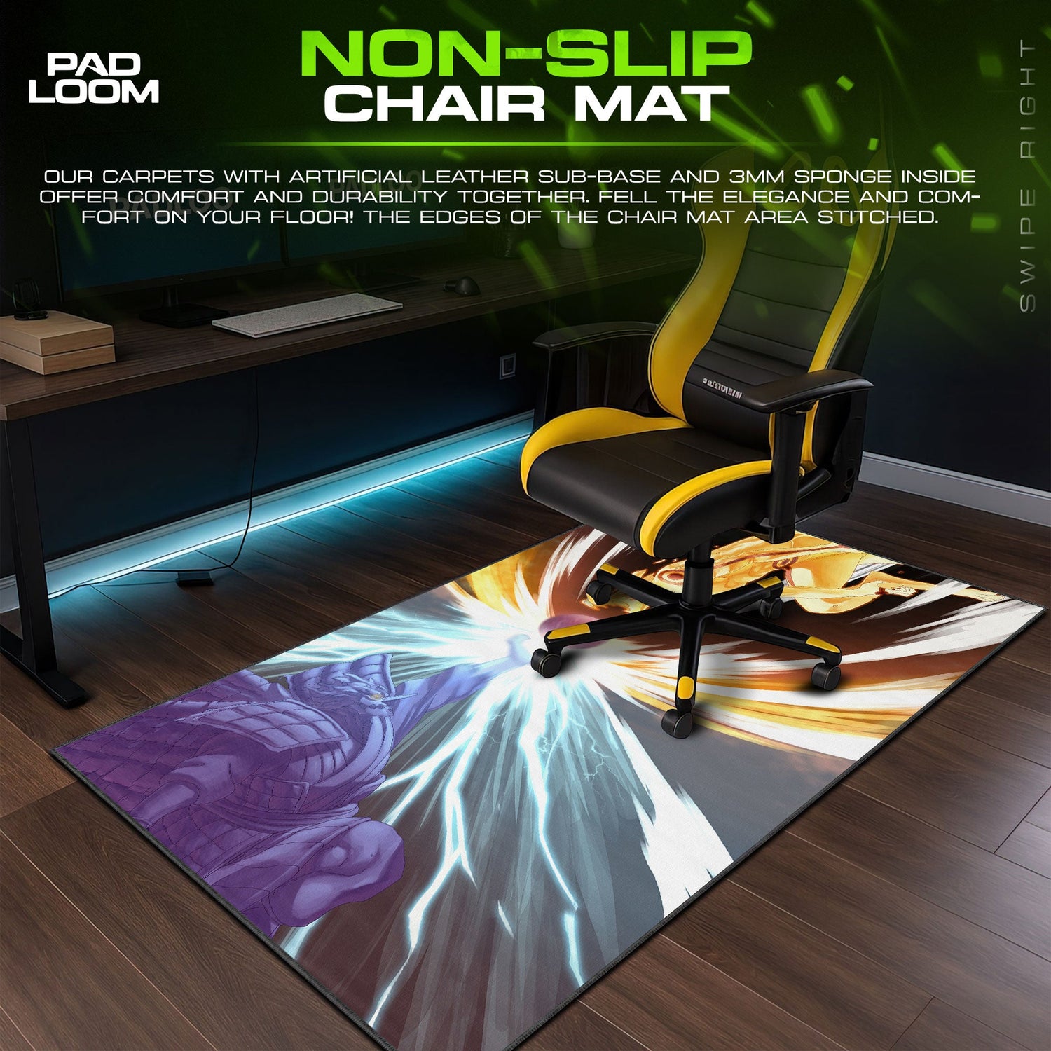 Naruto vs Sasuke Mouse Pad - Final Battle Anime Desk Mat Padloom