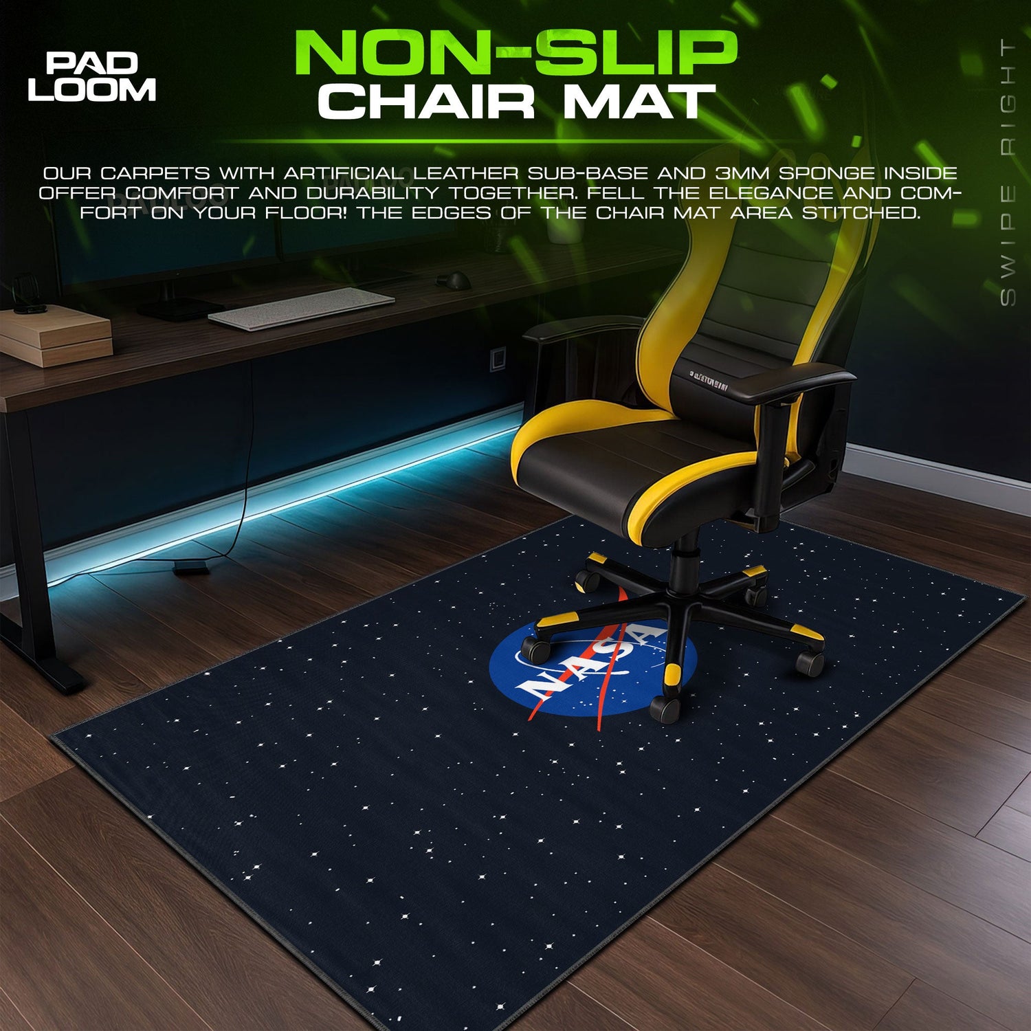NASA Starfield Mouse Pad, Space Explorer Gaming Desk Mat Padloom