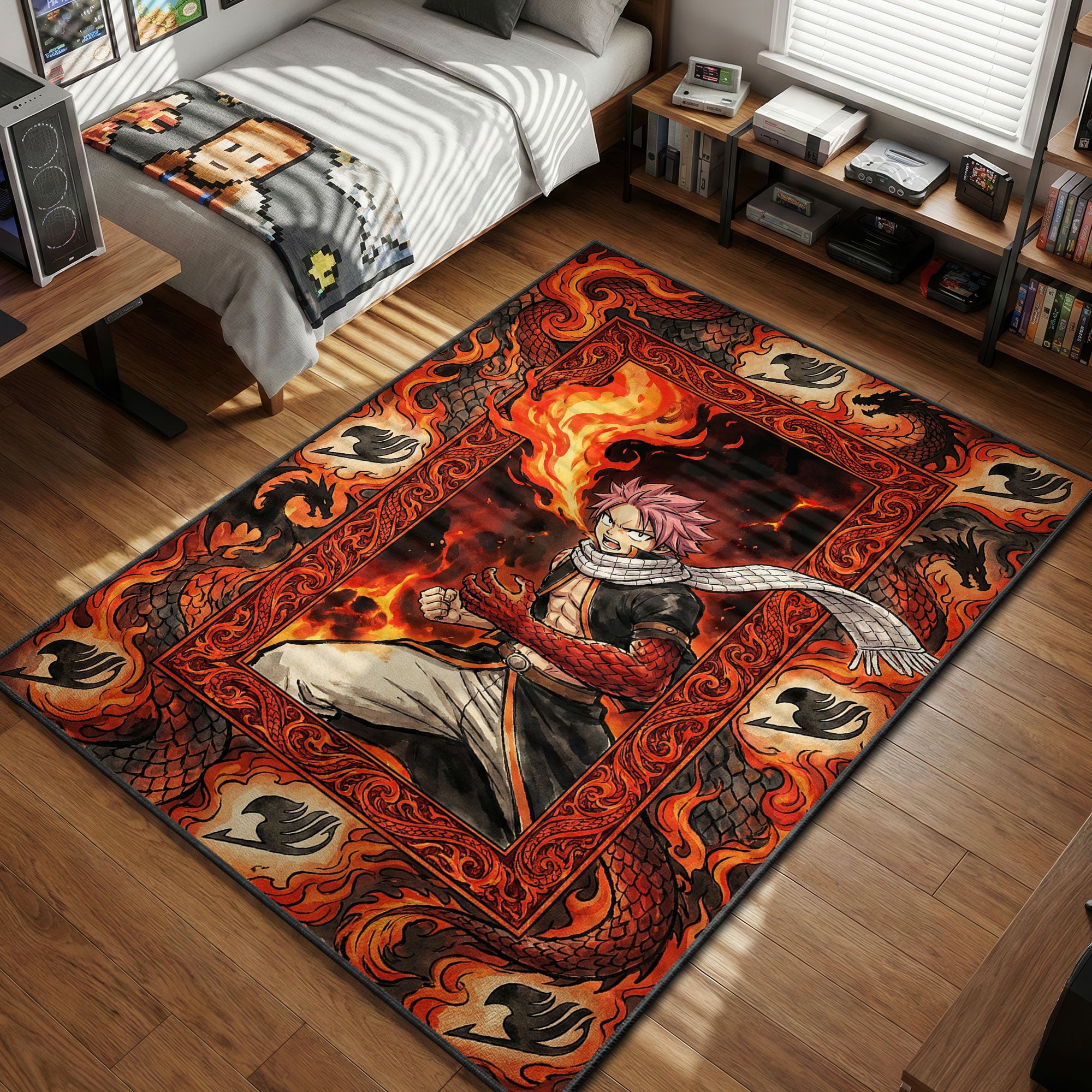 Natsu Dragneel Fire Dragon Rug - Fairy Tail Chair Mat – Padloom
