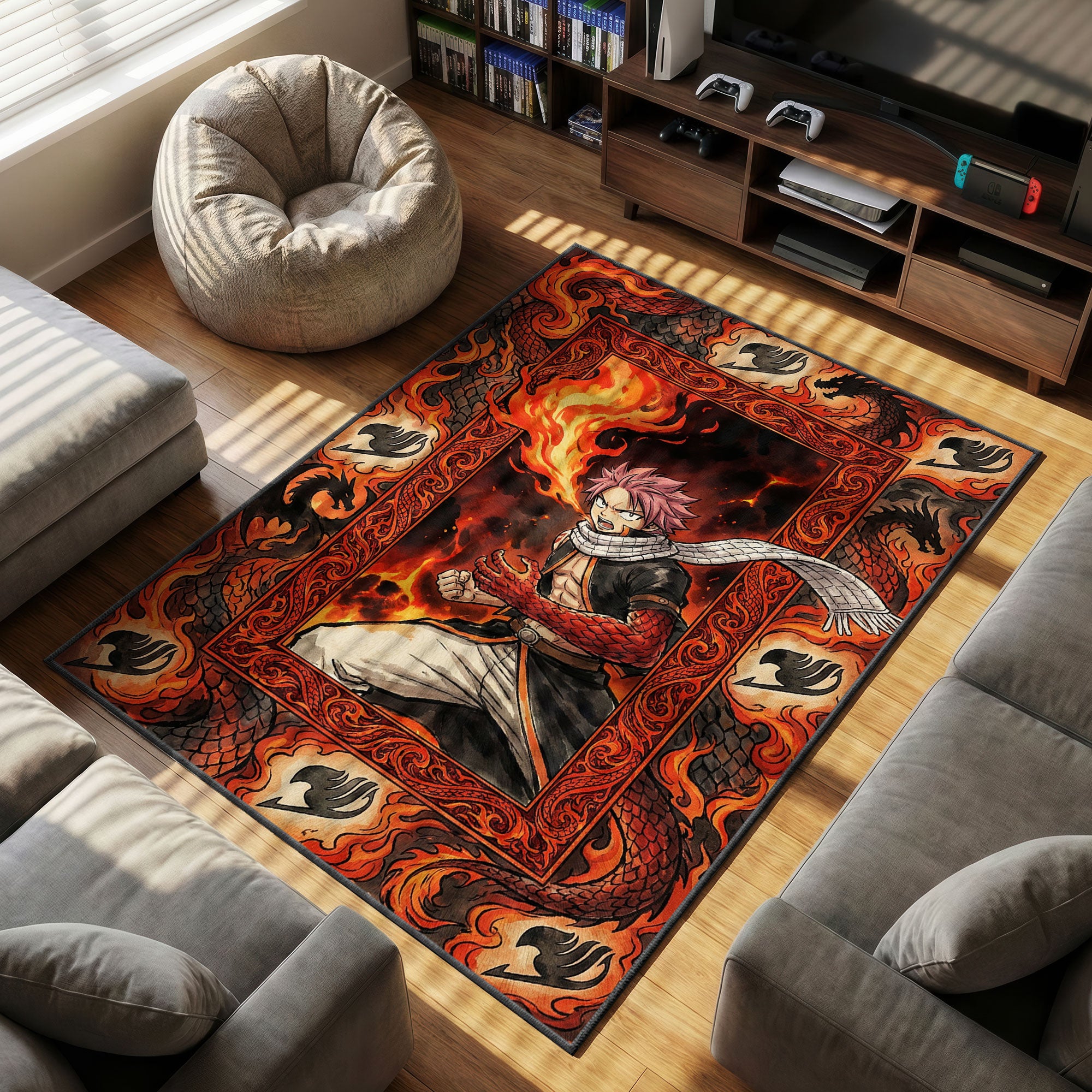 Natsu Dragneel Fire Dragon Fairy Tail Chair rug — main product view
