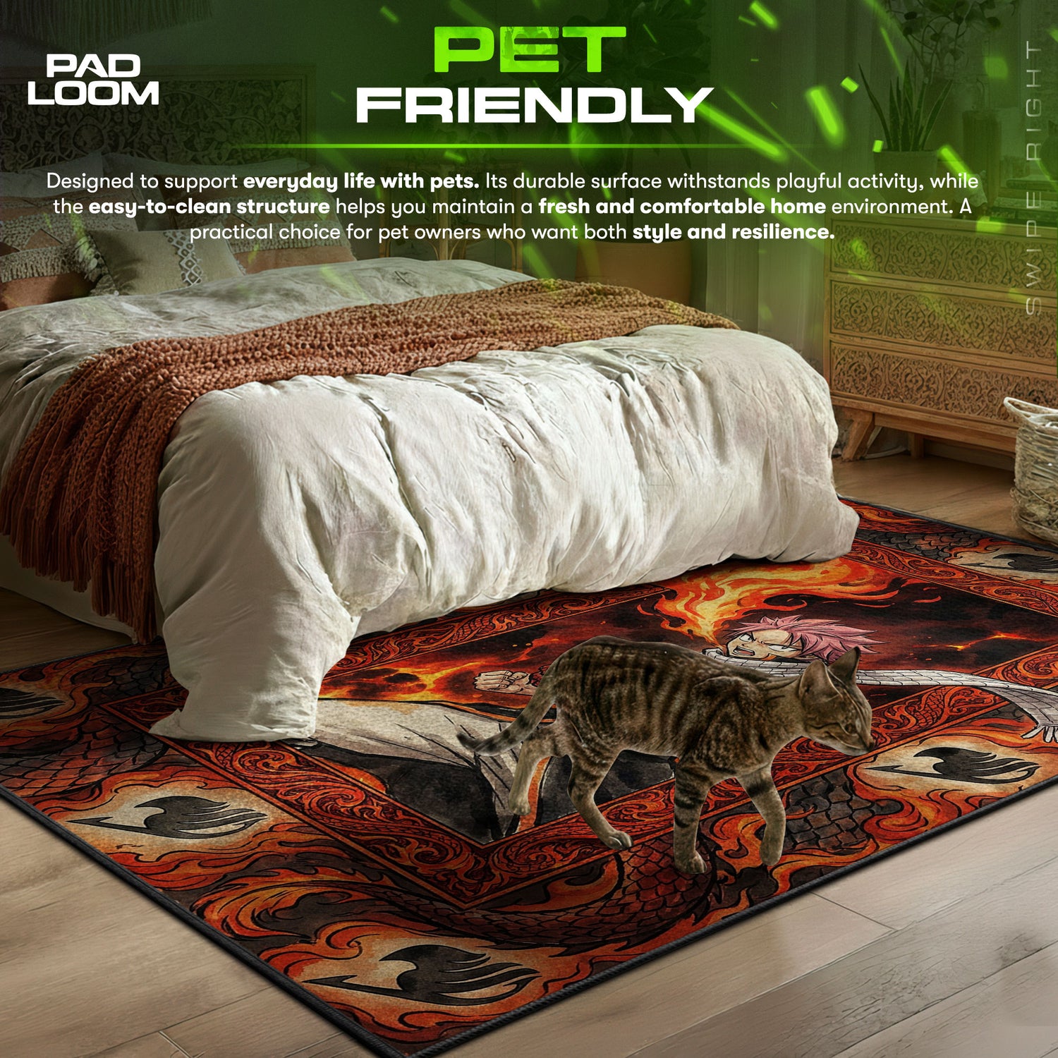 Chair character design printed on rug