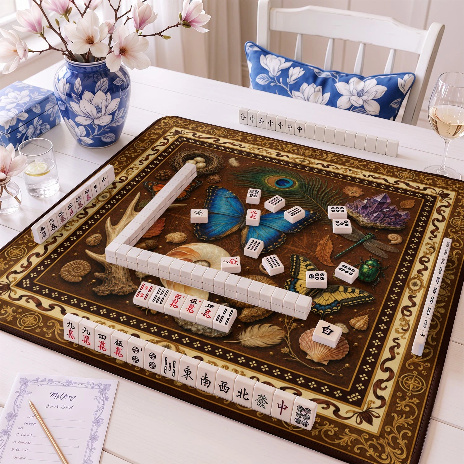 Naturalist Curiosities mahjong mat – M (60x60 cm) and L (81x81 cm) sizes