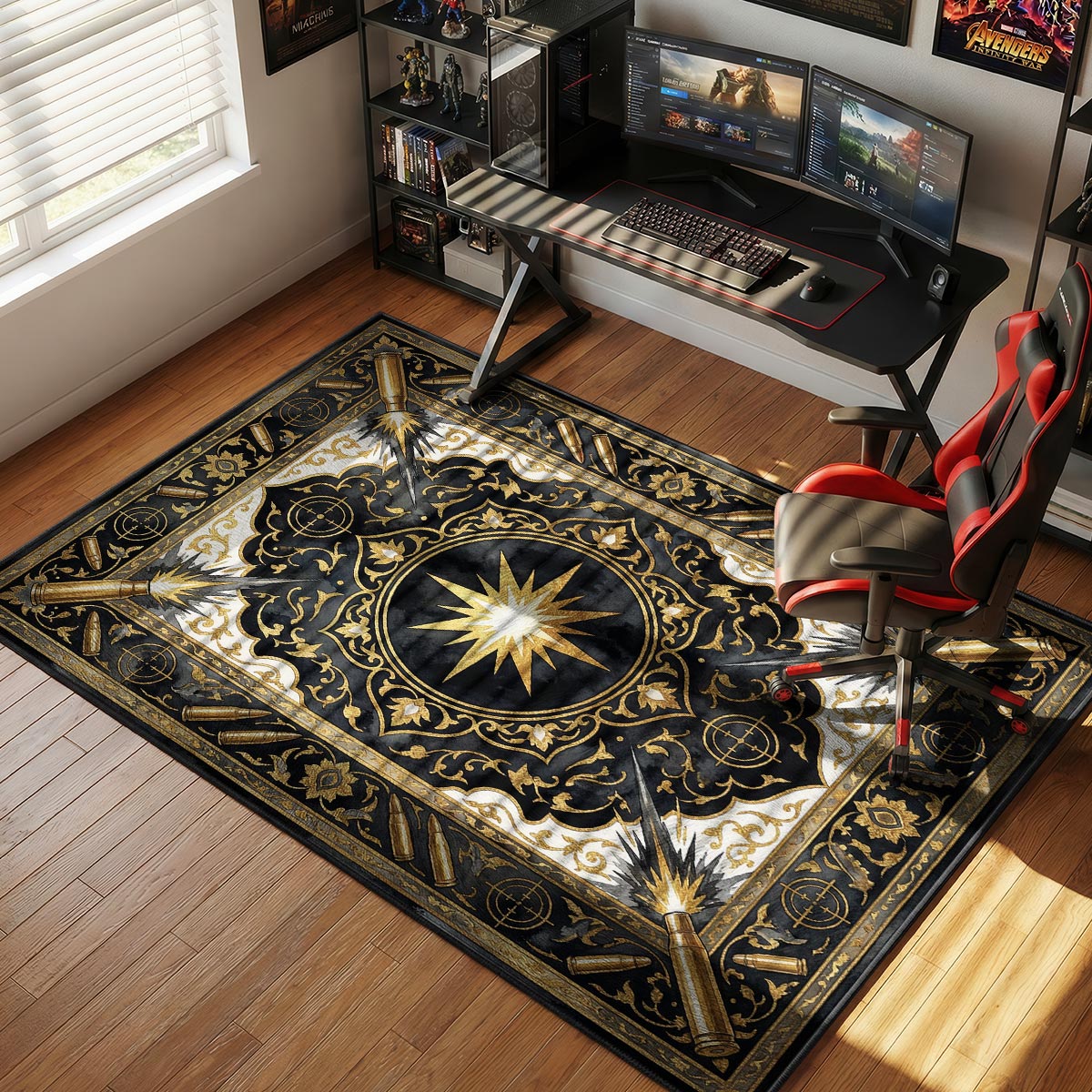 Naval Artillery Gold World Warships Chair rug — main product view