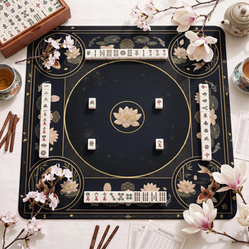 Navy Koi Mahjong Mat - Mah Jongg Table Mat