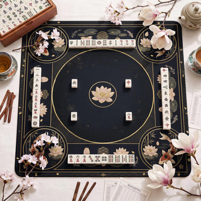 Navy Koi Mahjong-Matte - Mah-Jongg Tischmatte