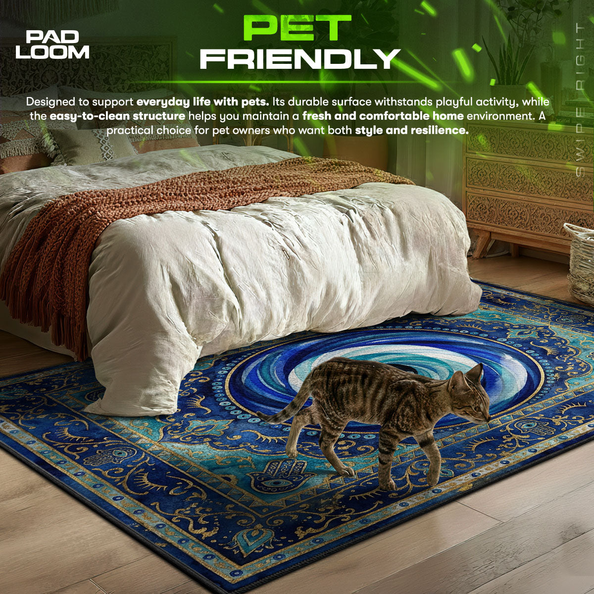 Nazar Evil themed area rug for home decor fans