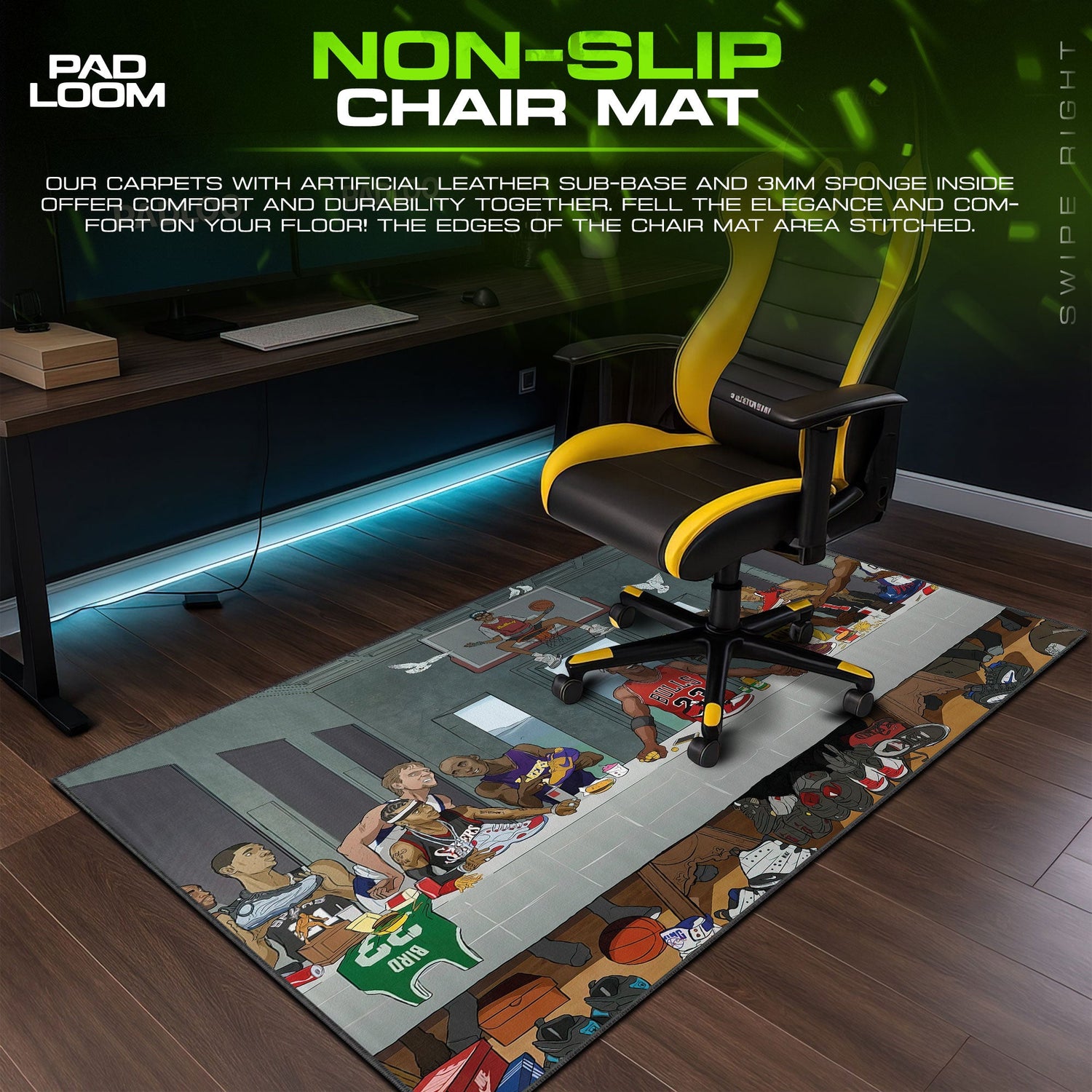 NBA Legends Last Supper Mouse Pad, Basketball Gaming Desk Mat Padloom