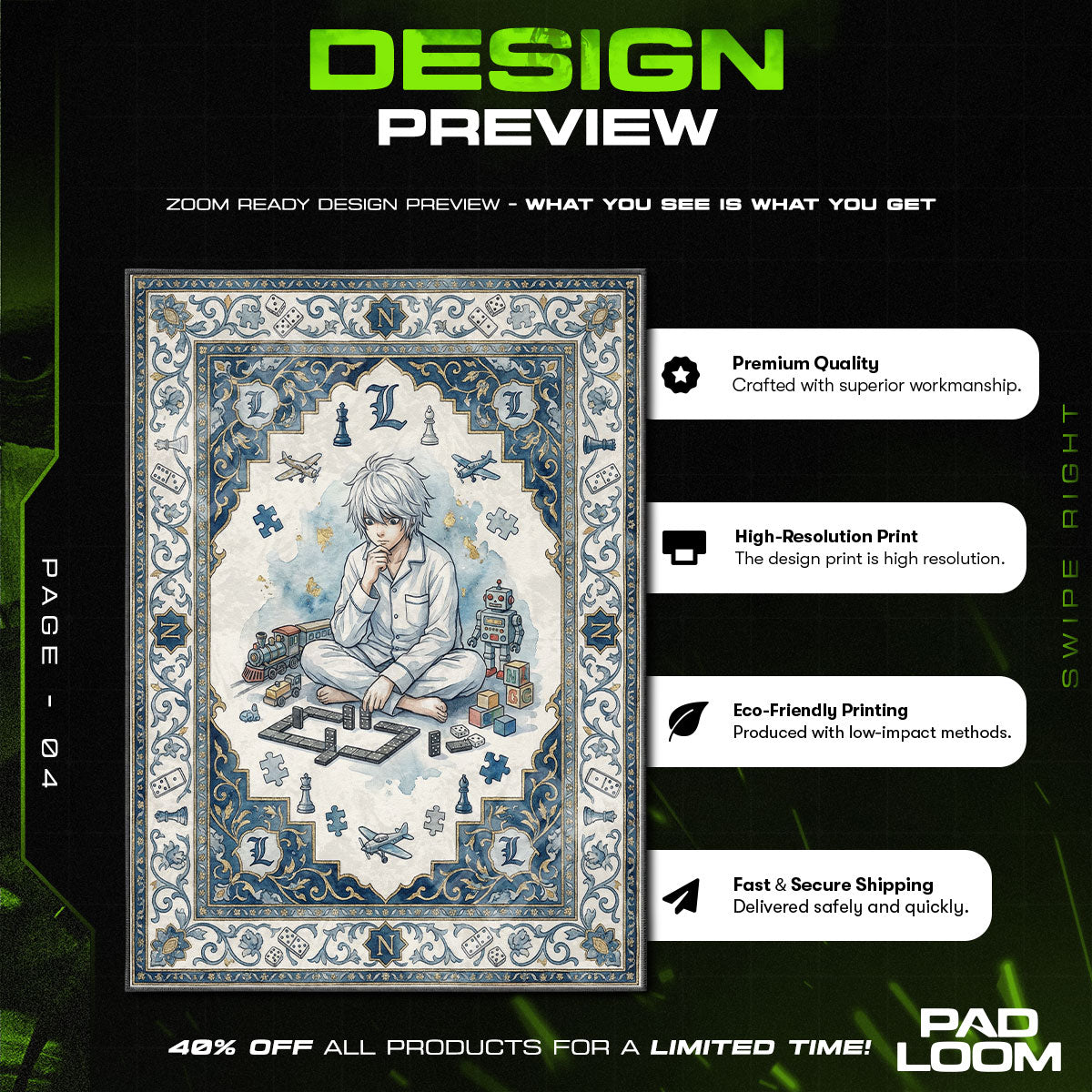 Near Successor Rug - Death Note Chair Mat