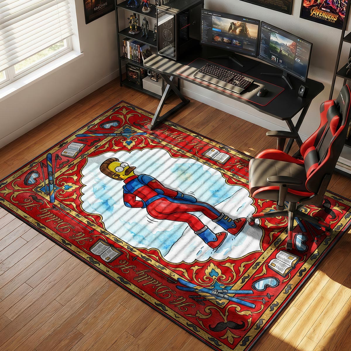 Ned Flanders Ski Suit Simpsons Room rug — main product view