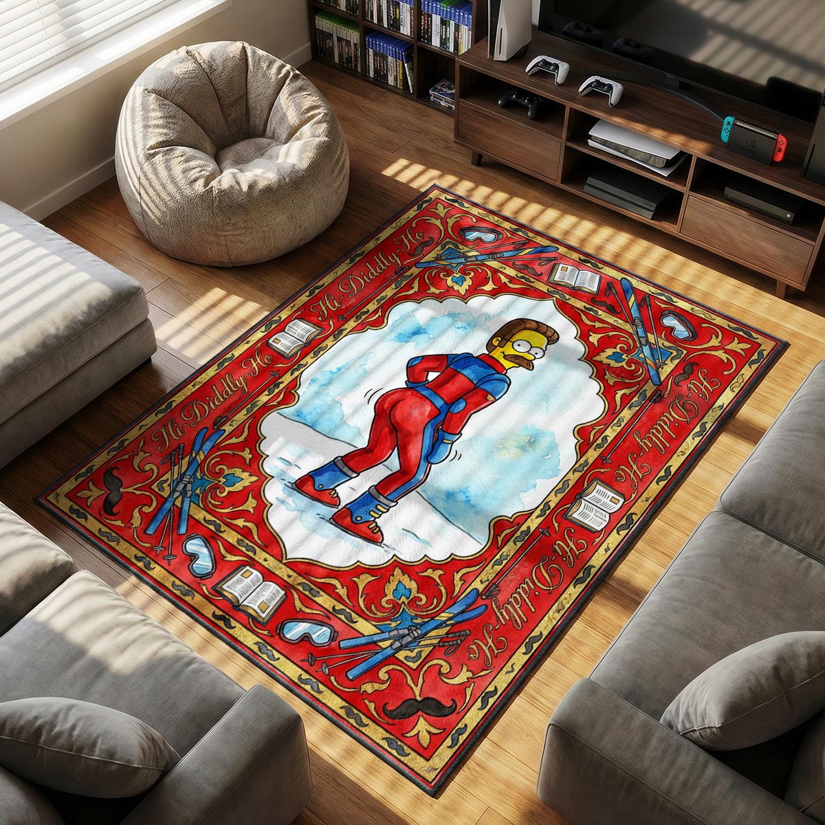 Ned Flanders themed area rug for home decor fans