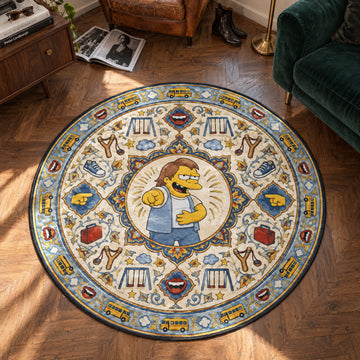 Nelson Pointing Round Rug - Simpsons Chair Mat