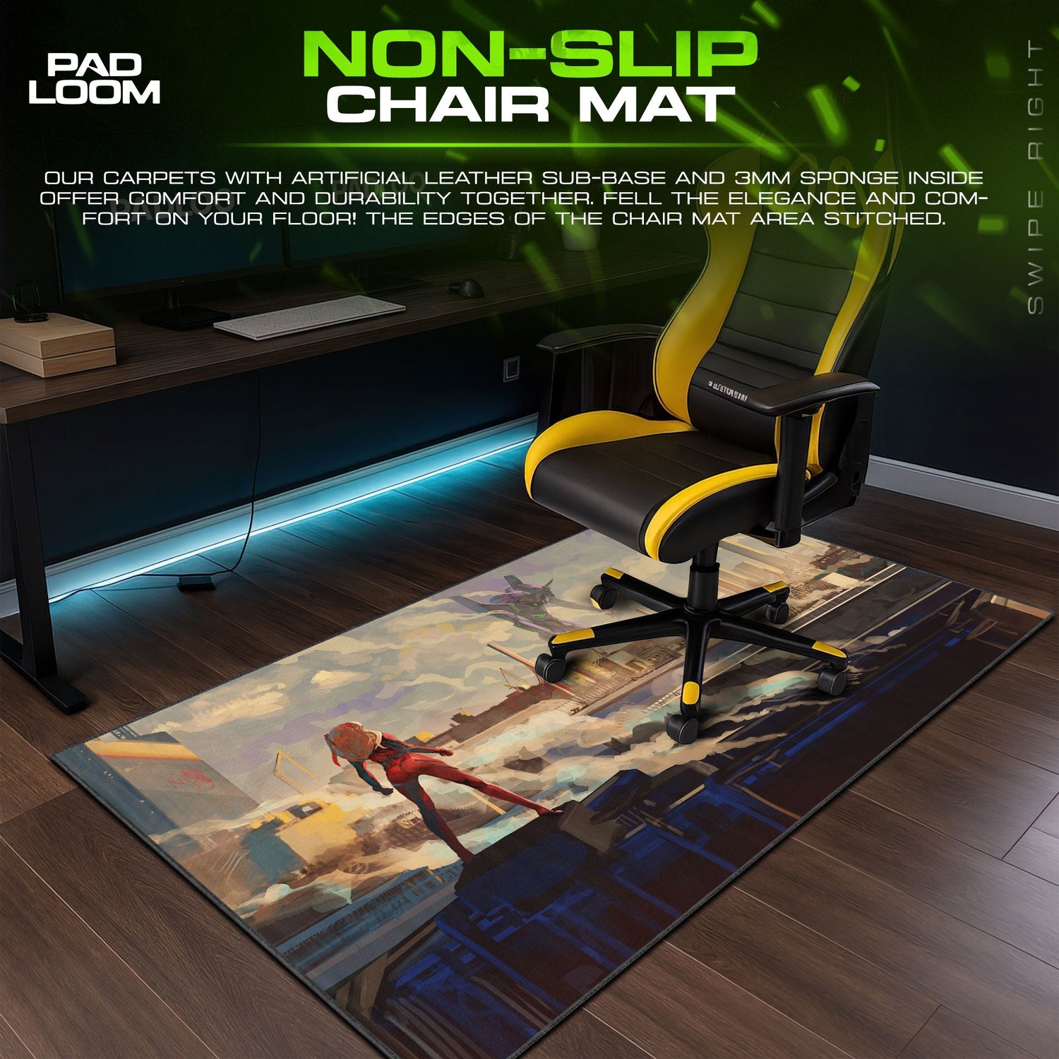 Neon Genesis Evangelion Asuka Mouse Pad – Anime Desk Mat Padloom