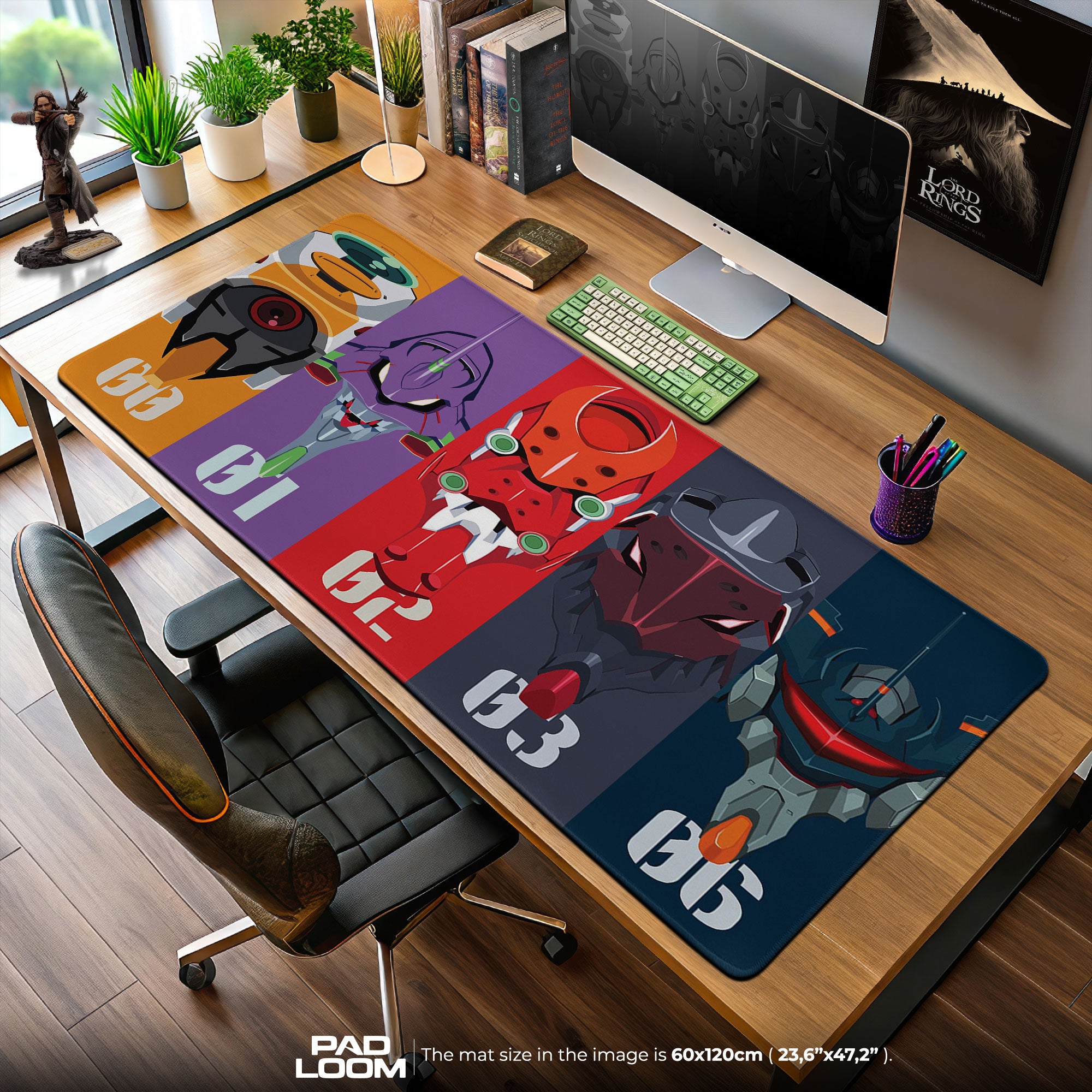 Neon Genesis Evangelion EVA Units Mouse Pad, Mecha Desk Mat