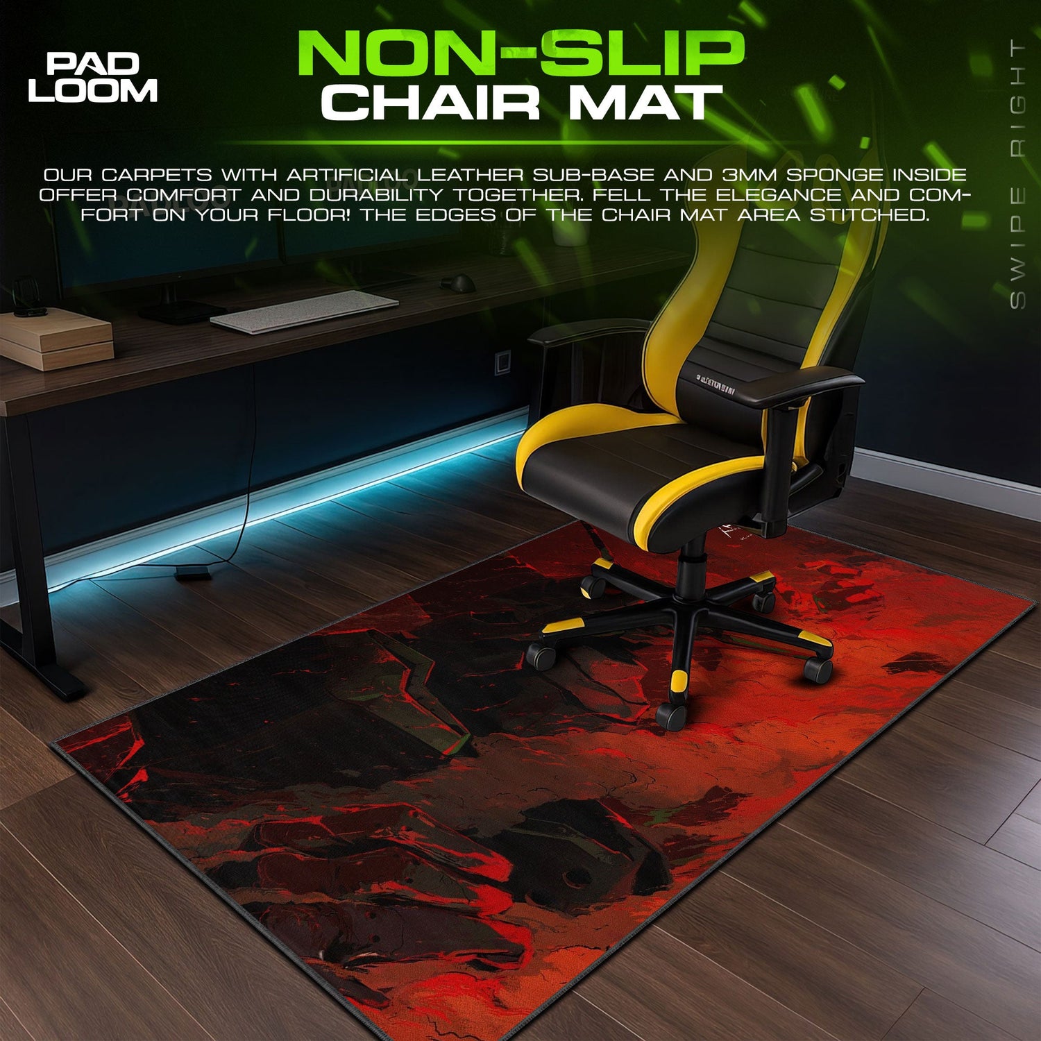Neon Genesis Evangelion Unit-01 Rage Mouse Pad, Red Mecha Desk Mat Padloom