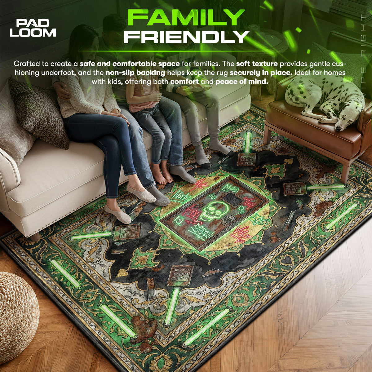 Neon Graffiti Door Rug - Rust Chair Mat