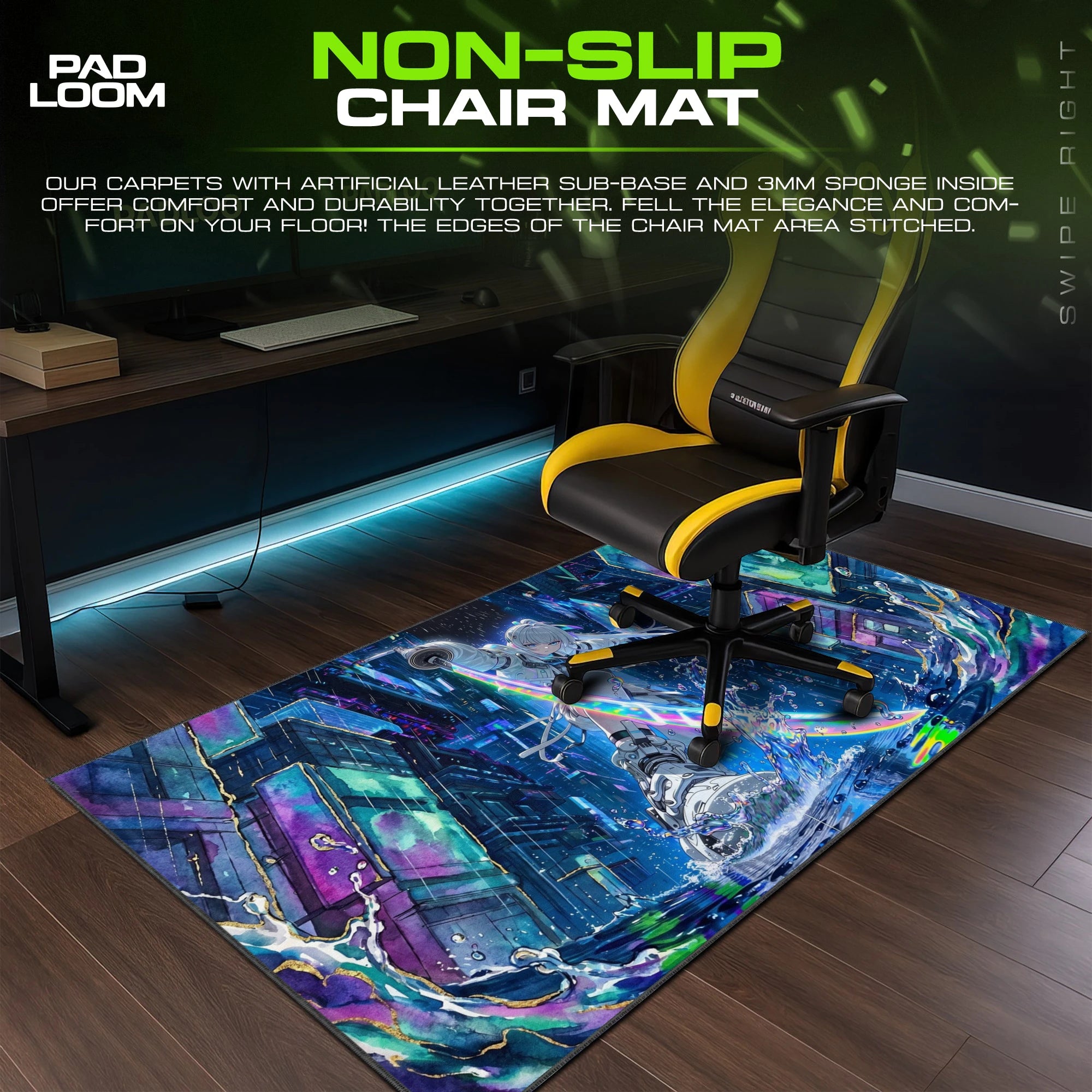Neon Ronin Rainblade Mouse Pad - Anime Desk Mat