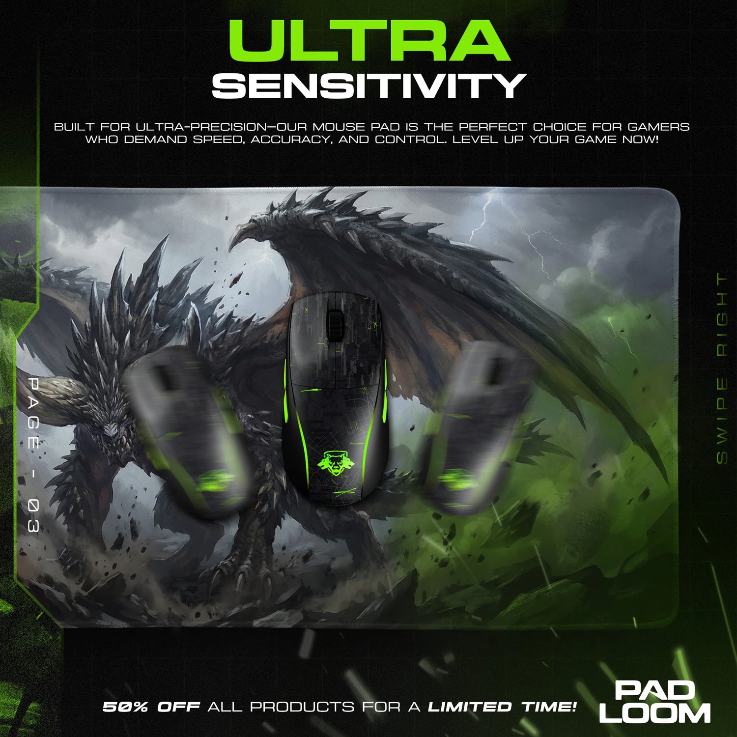 Nergigante Spike Fury Mouse Pad - Monster Hunter Desk Mat