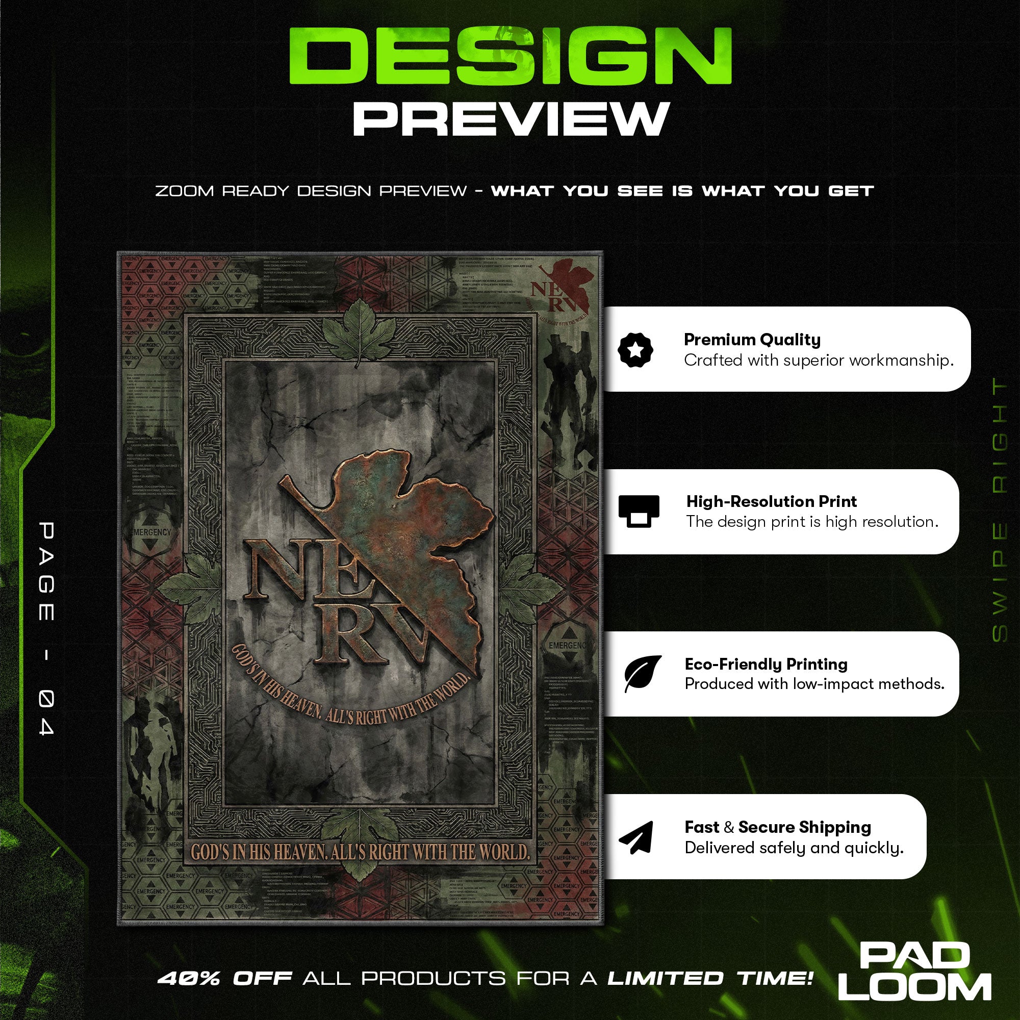 Chair character design printed on rug