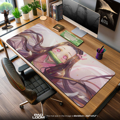 Nezuko Gentle Smile Mouse Pad, Demon Slayer Gaming Desk Mat