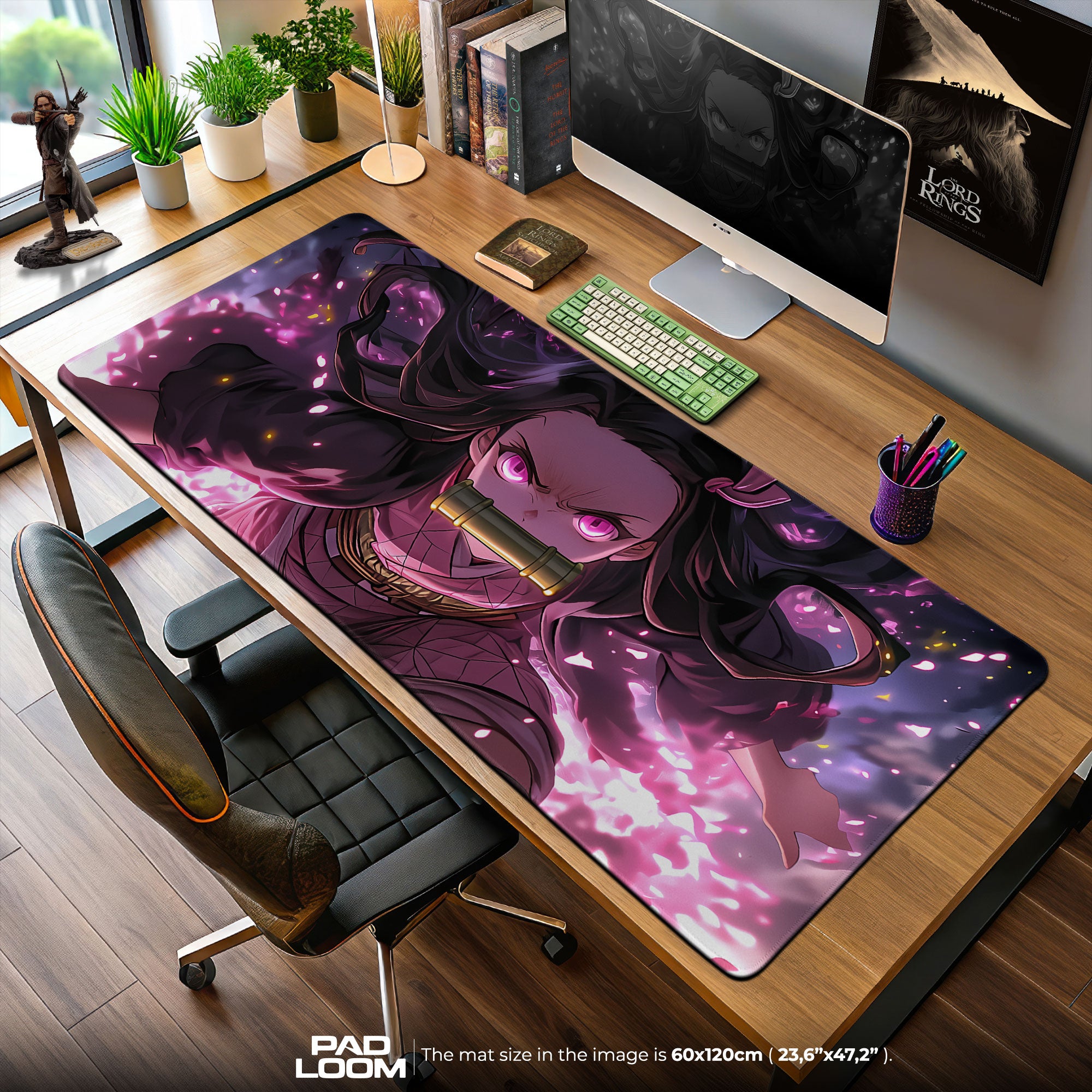 Nezuko Kamado Fierce Aura Mouse Pad, Anime Gaming Desk Mat