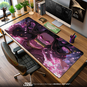 Nezuko Kamado Fierce Aura Mouse Pad, Anime Gaming Desk Mat
