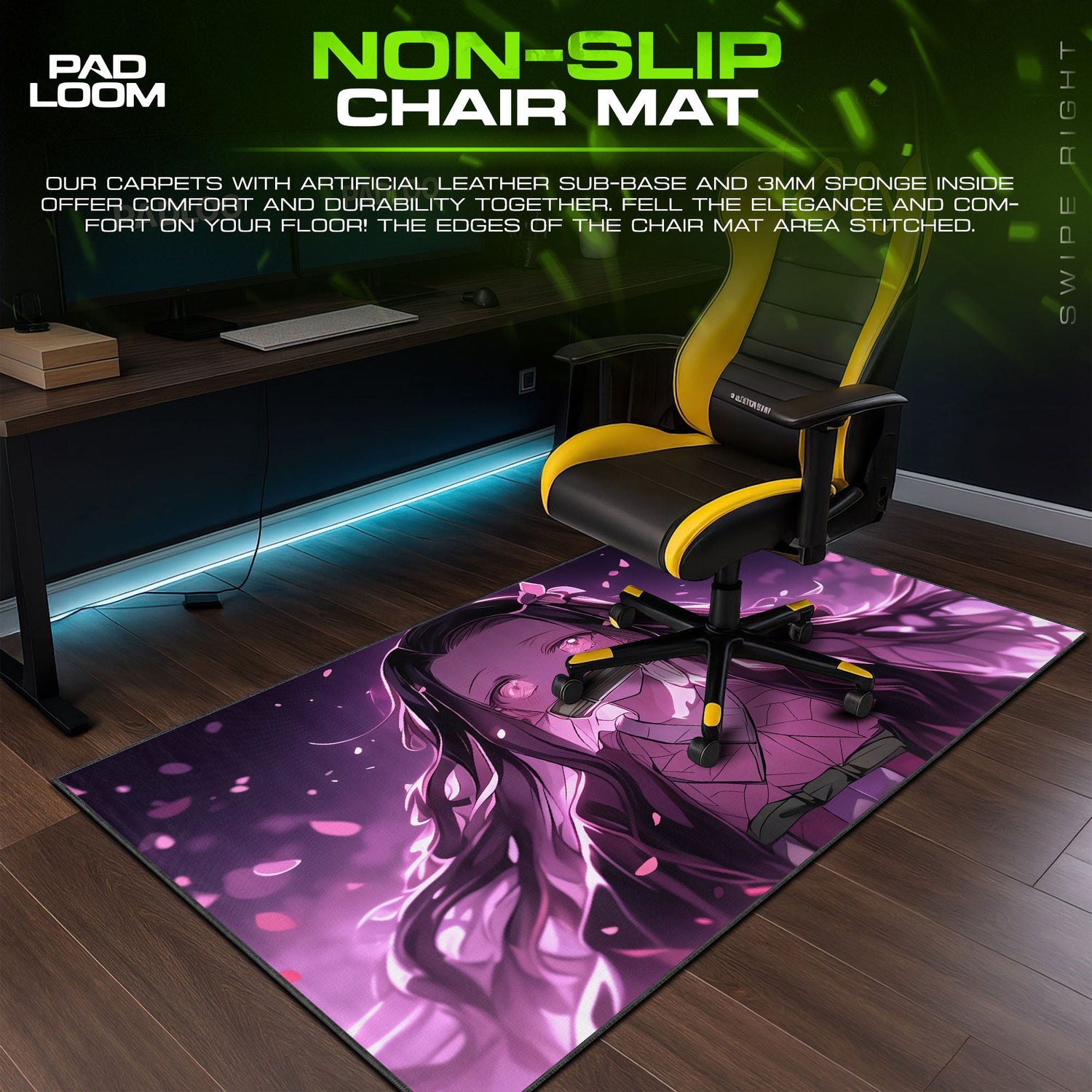 Nezuko Kamado Sakura Bloom Mouse Pad, Anime Gaming Desk Mat Padloom