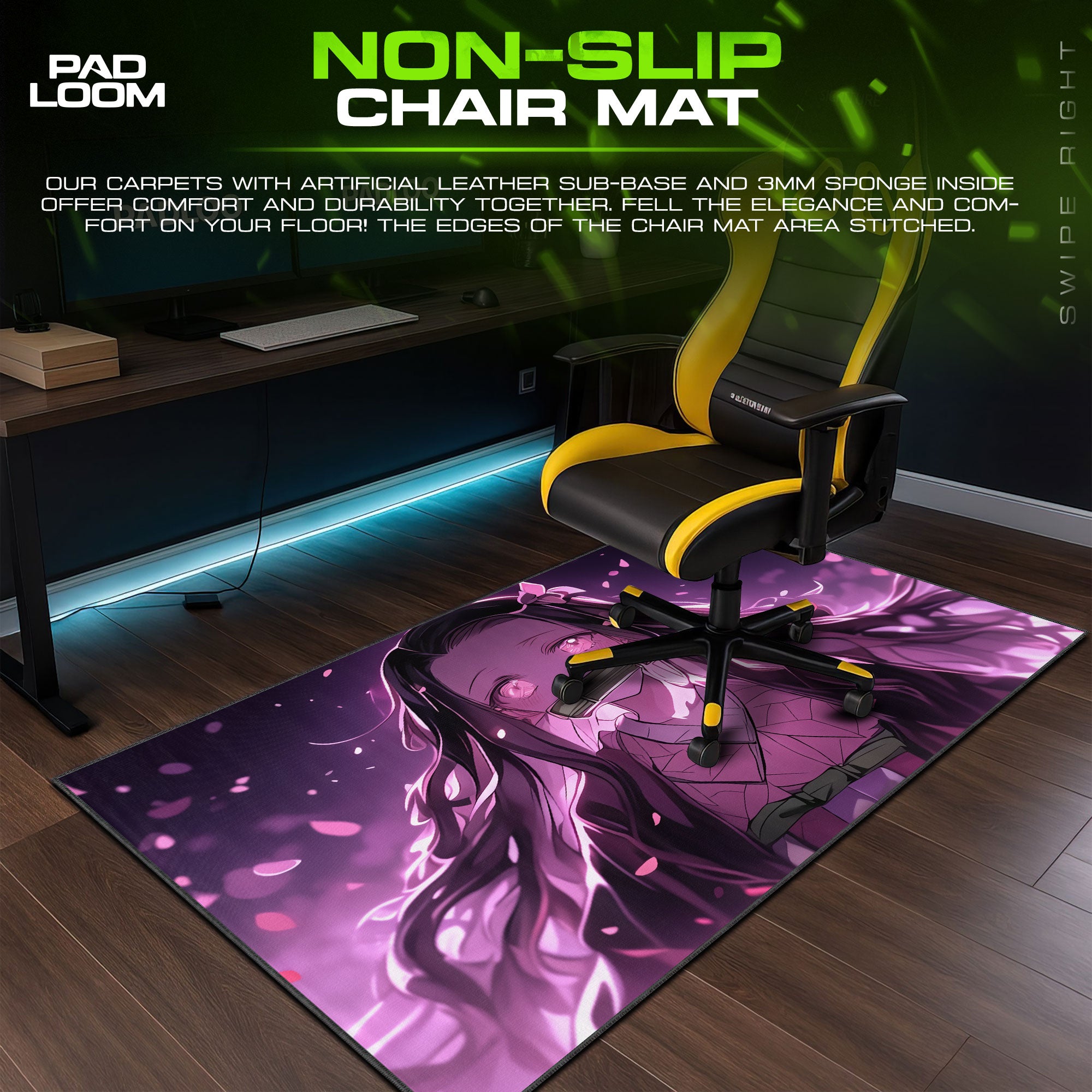 Nezuko Kamado Sakura Bloom Mouse Pad, Anime Gaming Desk Mat