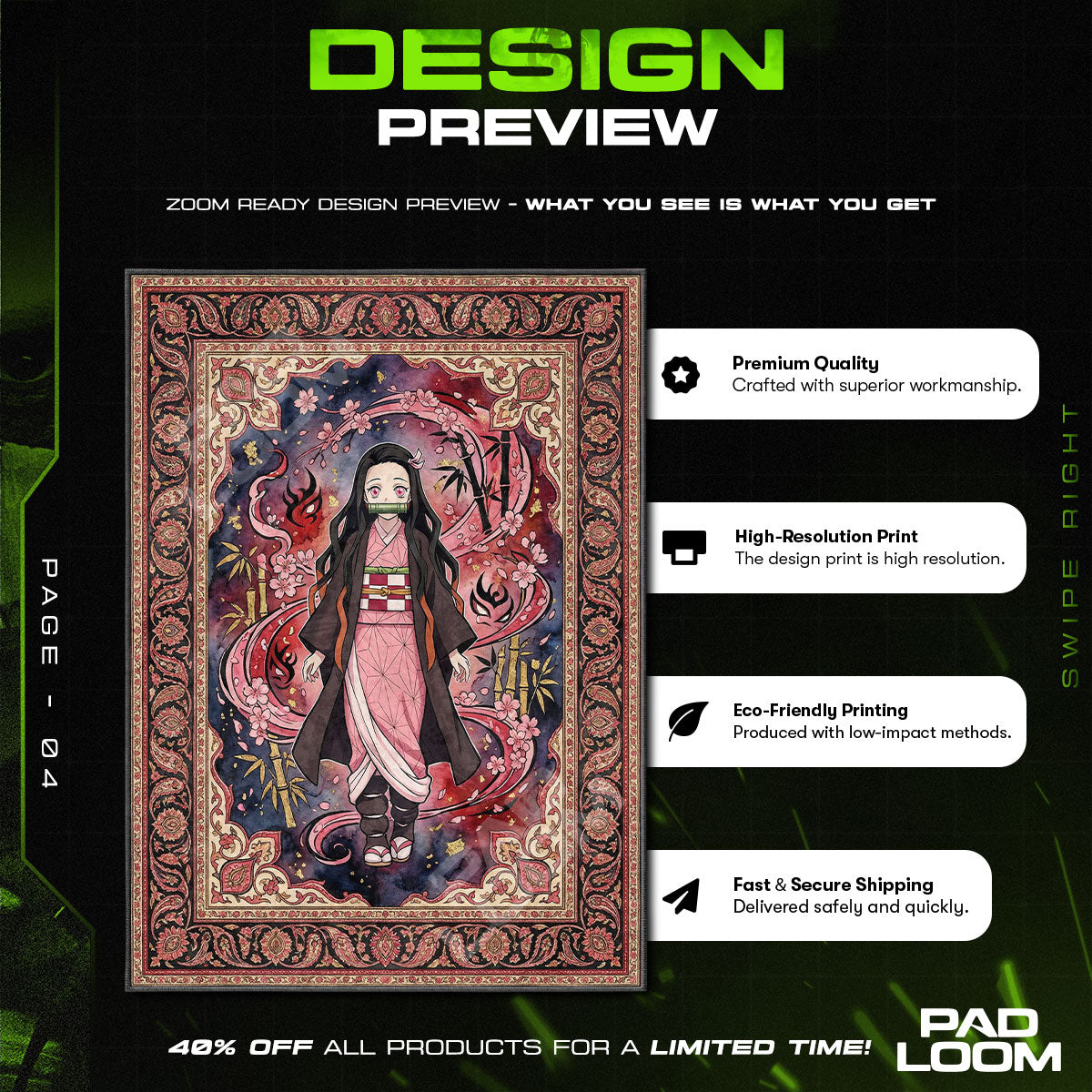 Chair character design printed on rug