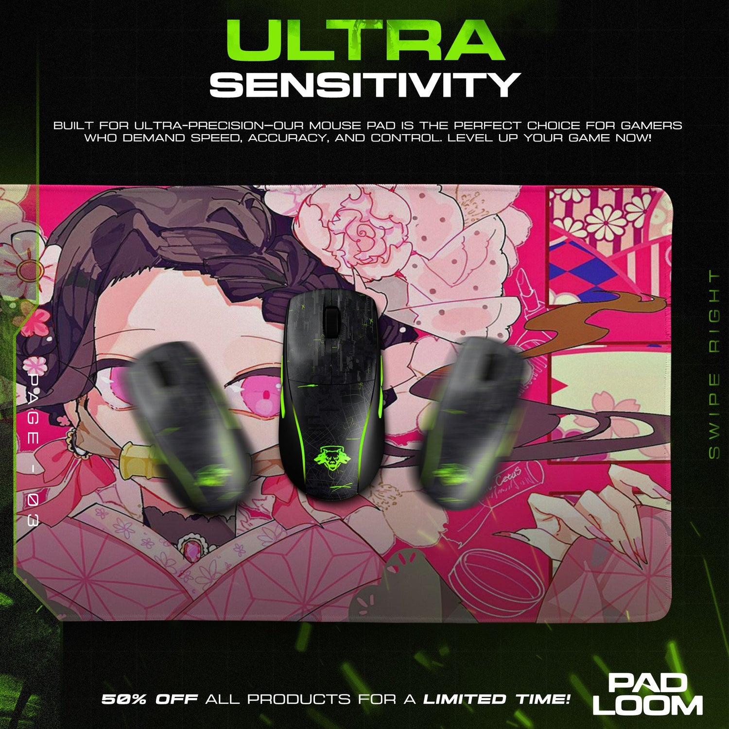 Nezuko Mouse Pad - Blossom Spirit Anime Desk Mat Padloom