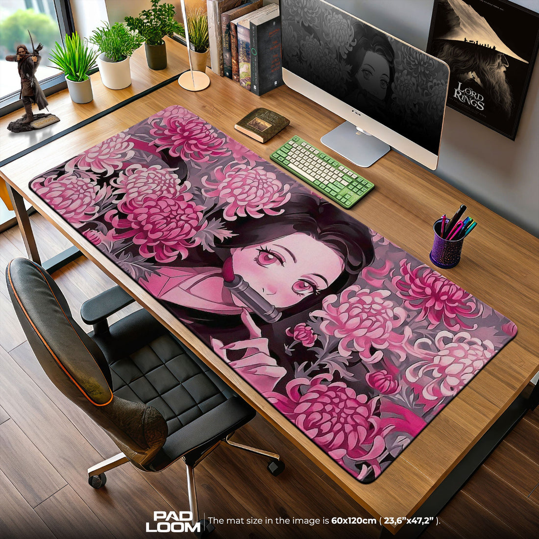 Nezuko Mouse Pad - Moonlight Blossoms Anime Desk Mat Padloom