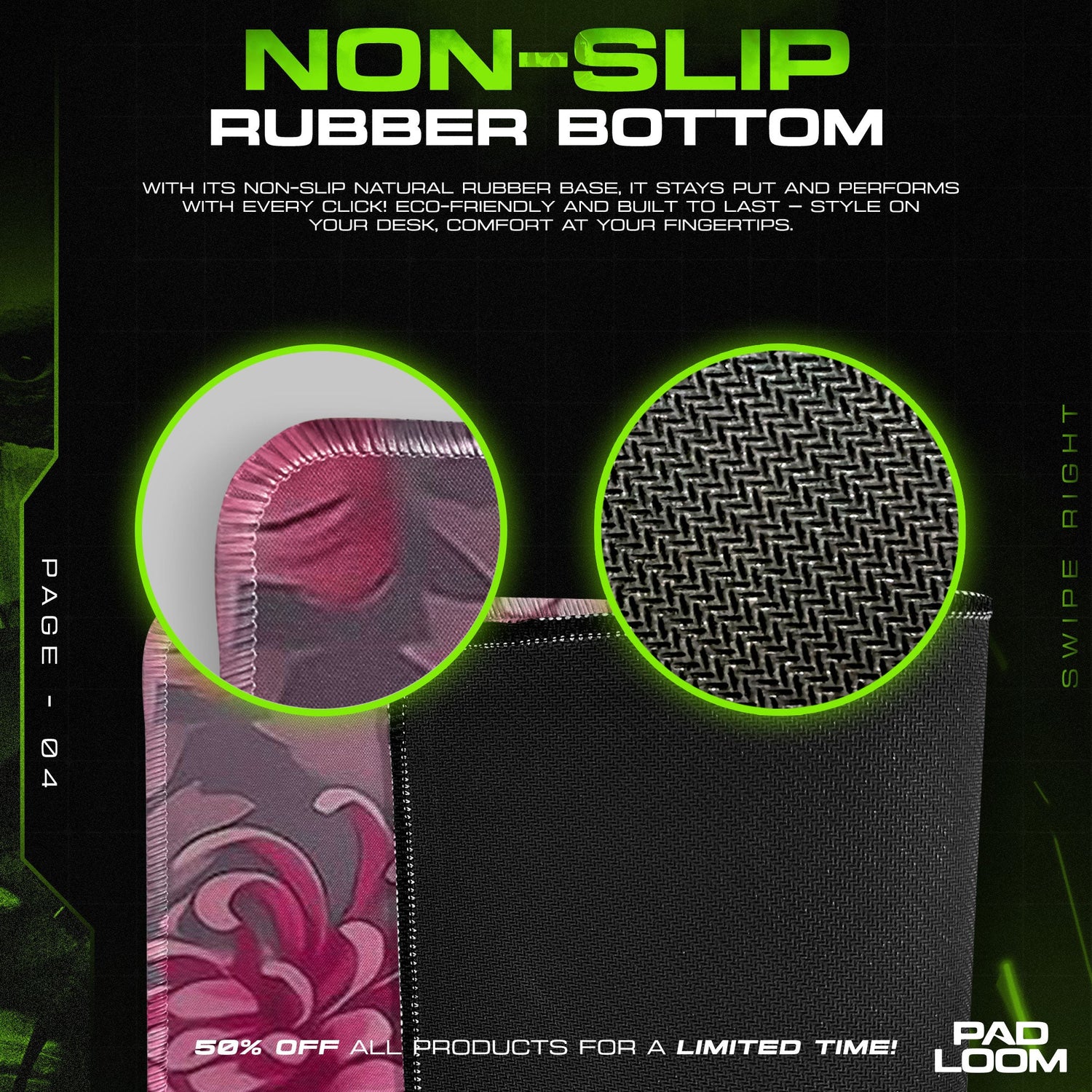 Nezuko Mouse Pad - Moonlight Blossoms Anime Desk Mat Padloom