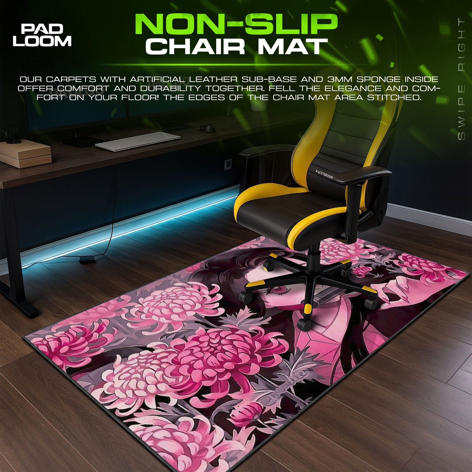 Nezuko Mouse Pad - Moonlight Blossoms Anime Desk Mat Padloom