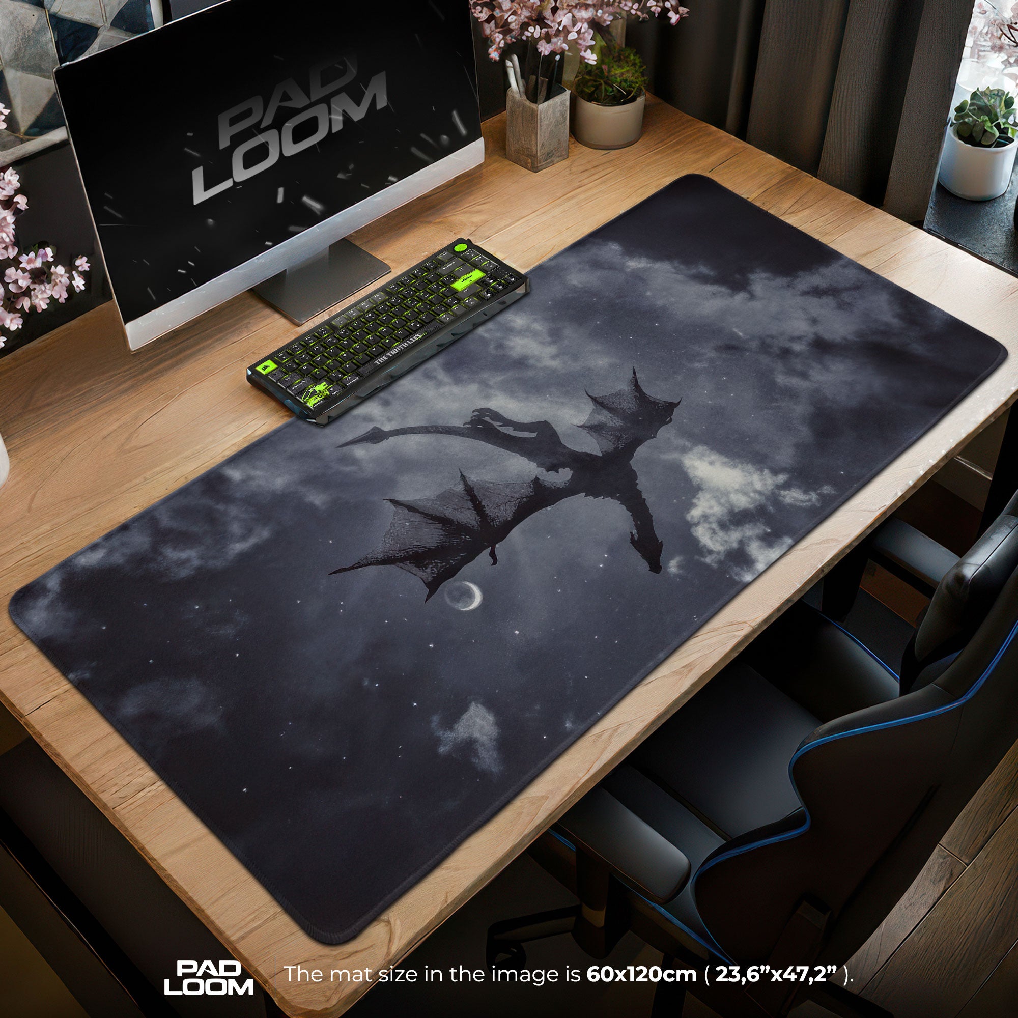 Night Fury Mouse Pad - Moonlit Flight Gaming Desk Mat
