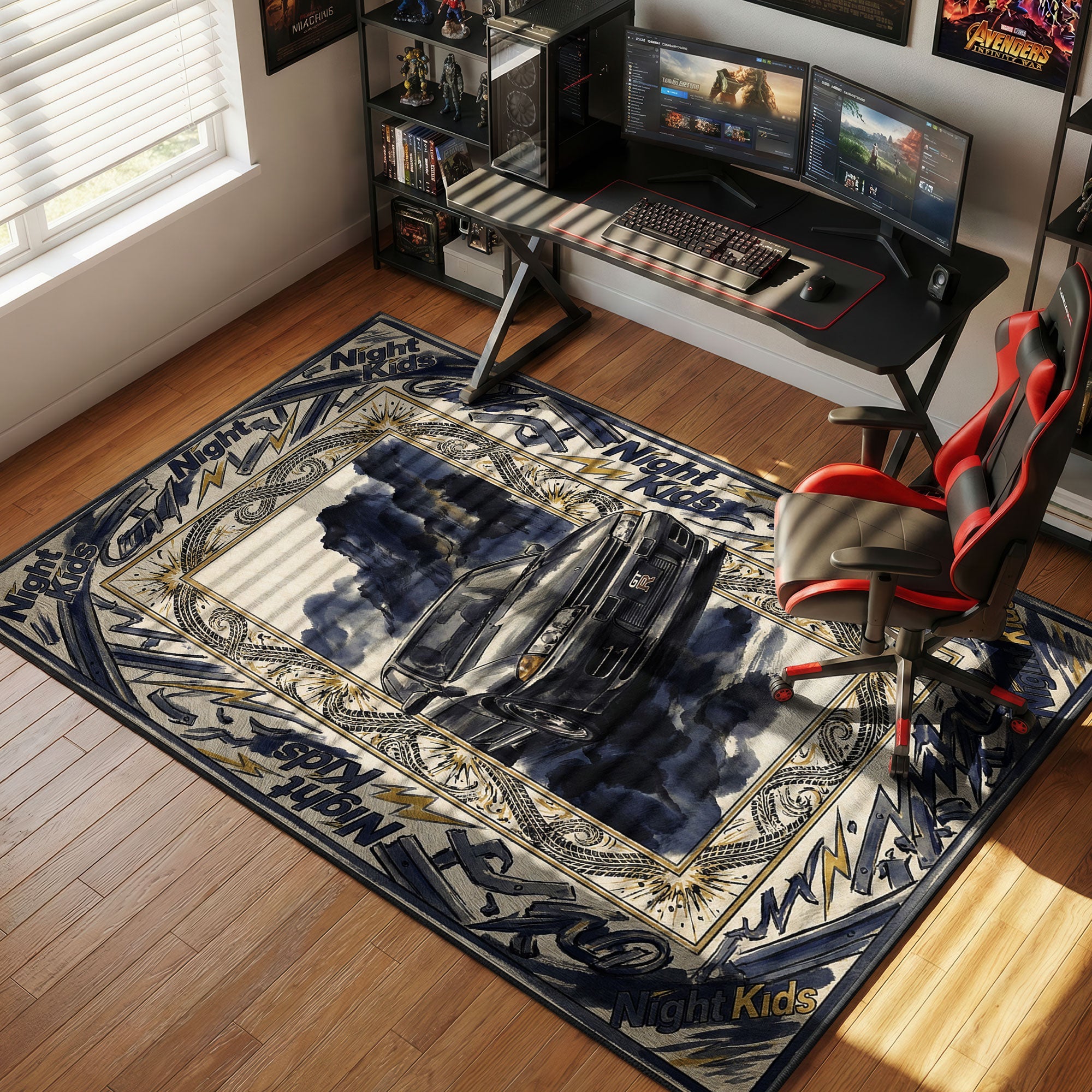 Night Kids R32 GT-R Rug - Initial D Chair Mat