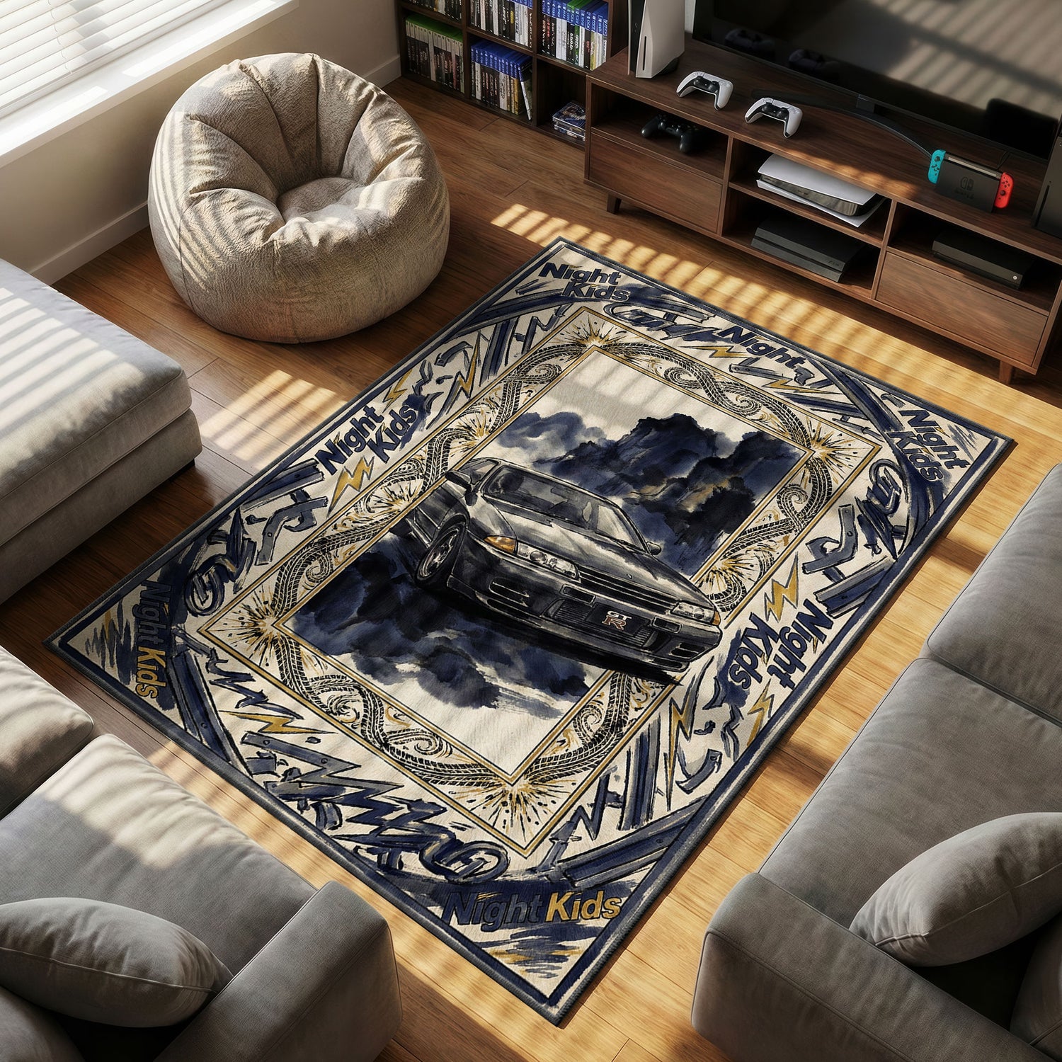 Night Kids R32 GT-R Rug - Initial D Chair Mat