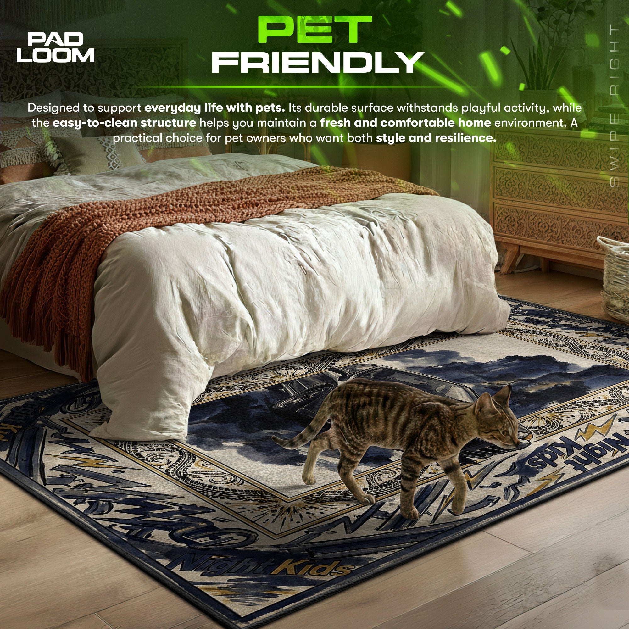 Night Kids R32 GT-R Rug - Initial D Chair Mat