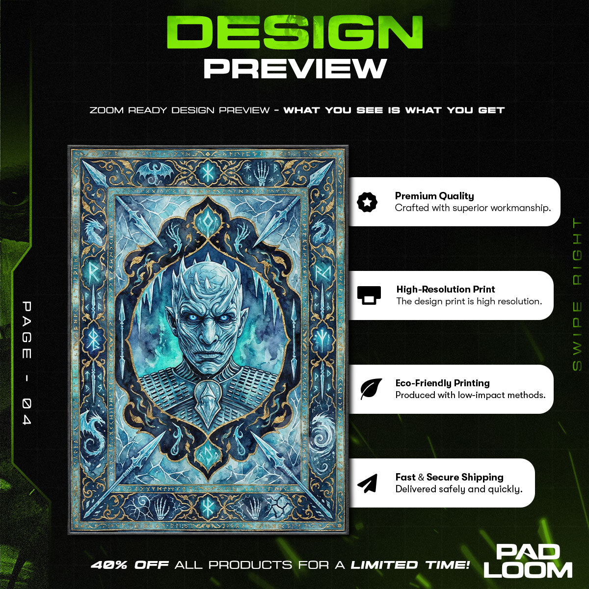 Room character design printed on rug
