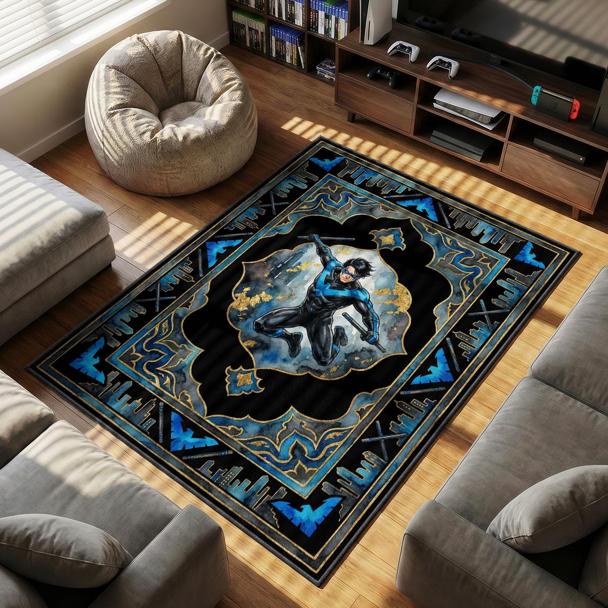 Nightwing Blüdhaven Tapestry DC Comics Room rug — main product view